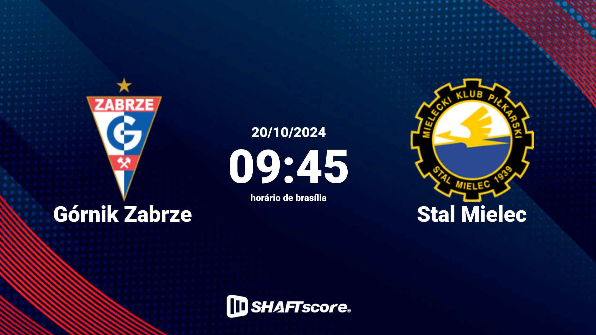 Estatísticas do jogo Górnik Zabrze vs Stal Mielec 20.10 09:45