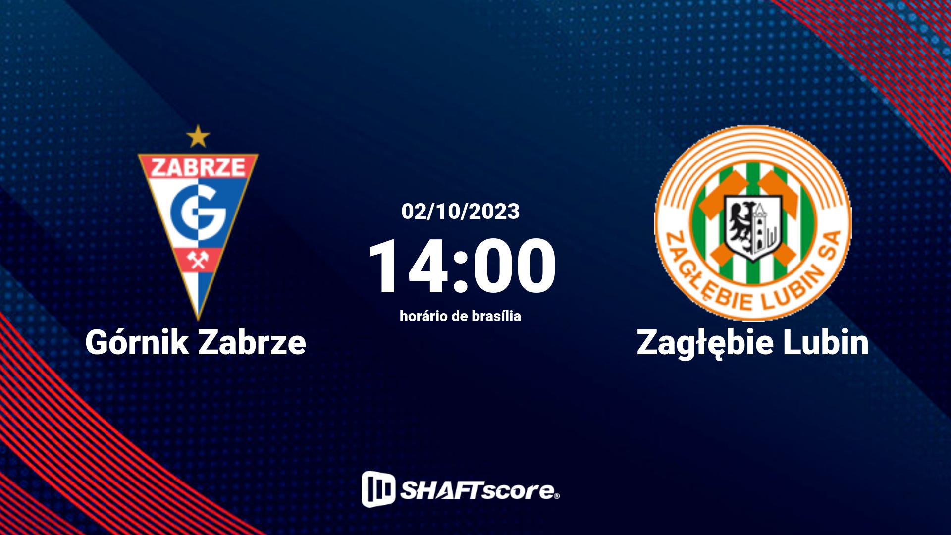 Estatísticas do jogo Górnik Zabrze vs Zagłębie Lubin 02.10 14:00