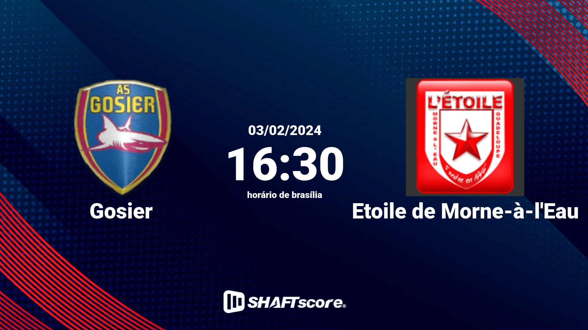 Estatísticas do jogo Gosier vs Etoile de Morne-à-l'Eau 03.02 16:30