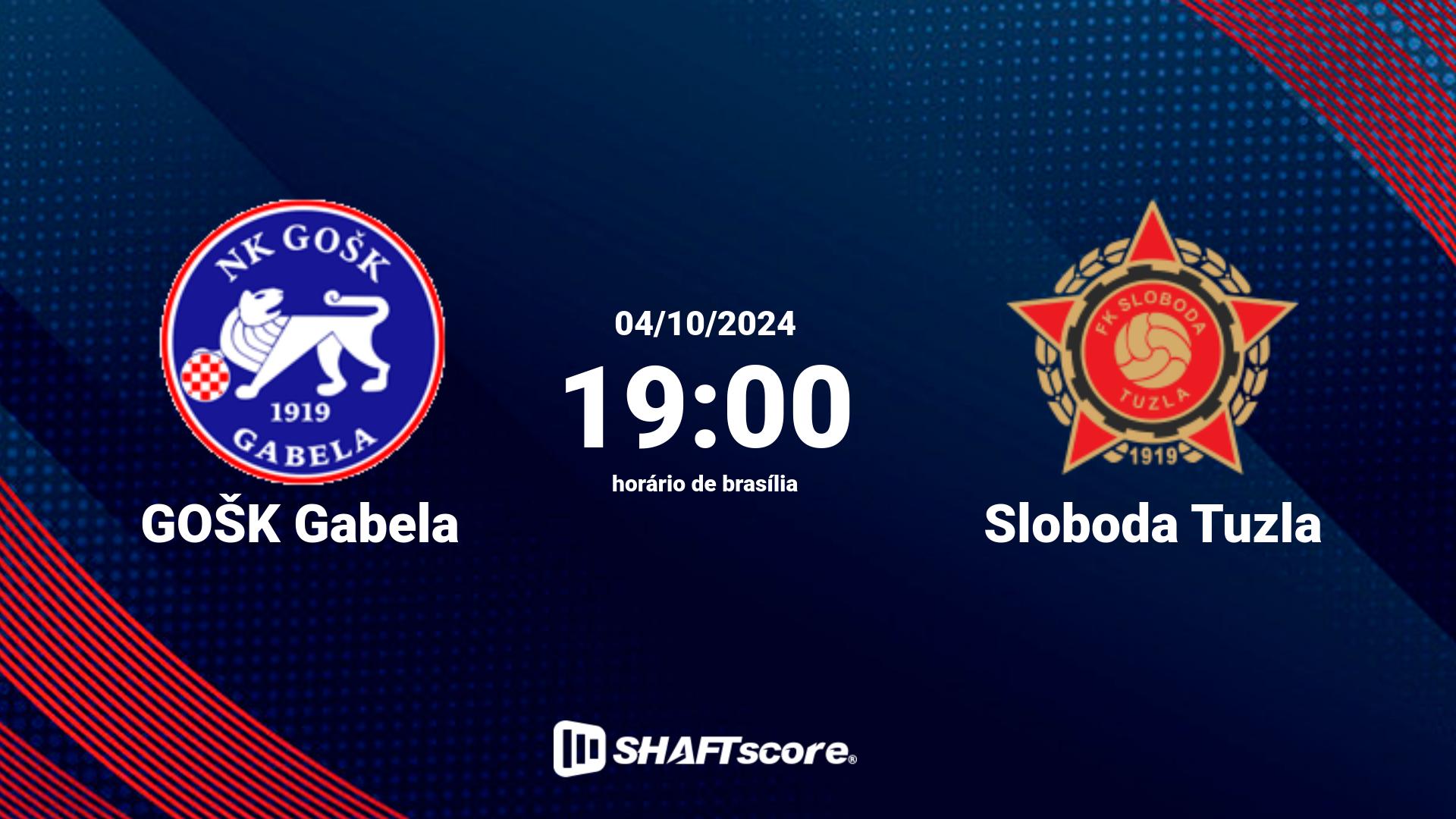 Estatísticas do jogo GOŠK Gabela vs Sloboda Tuzla 04.10 19:00