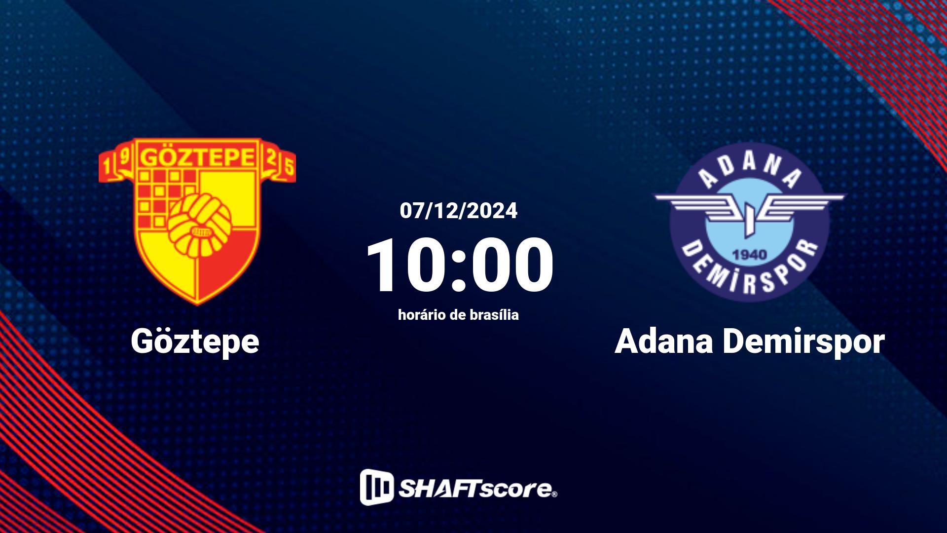 Estatísticas do jogo Göztepe vs Adana Demirspor 07.12 10:00