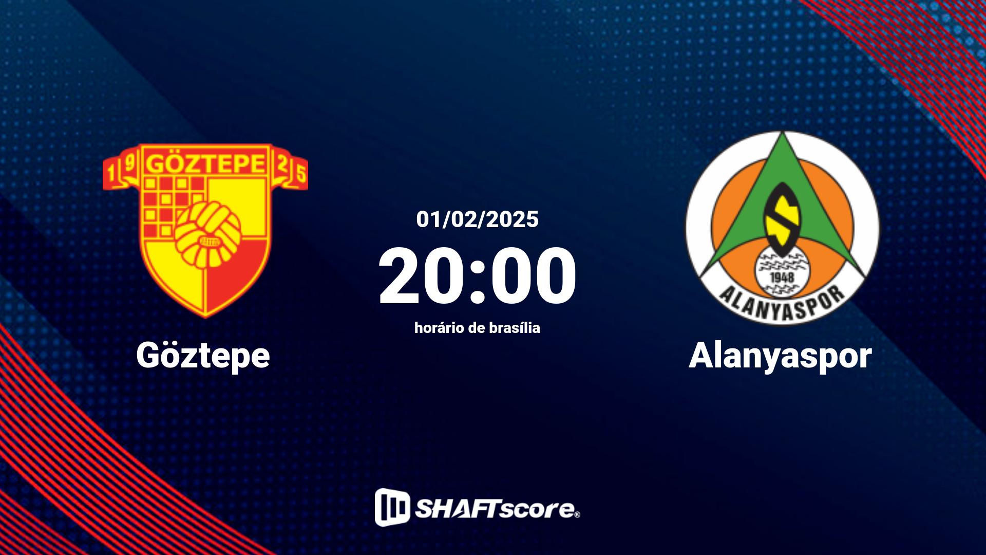 Estatísticas do jogo Göztepe vs Alanyaspor 01.02 20:00