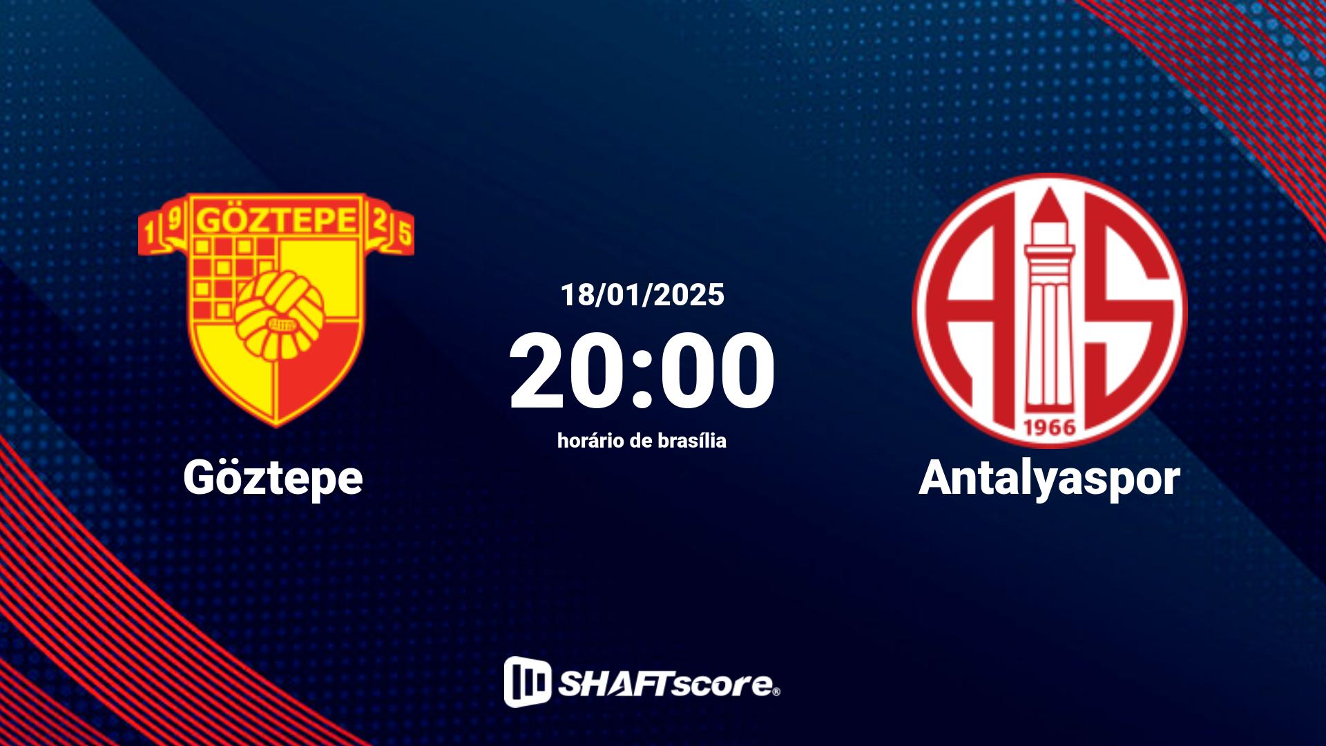 Estatísticas do jogo Göztepe vs Antalyaspor 18.01 20:00