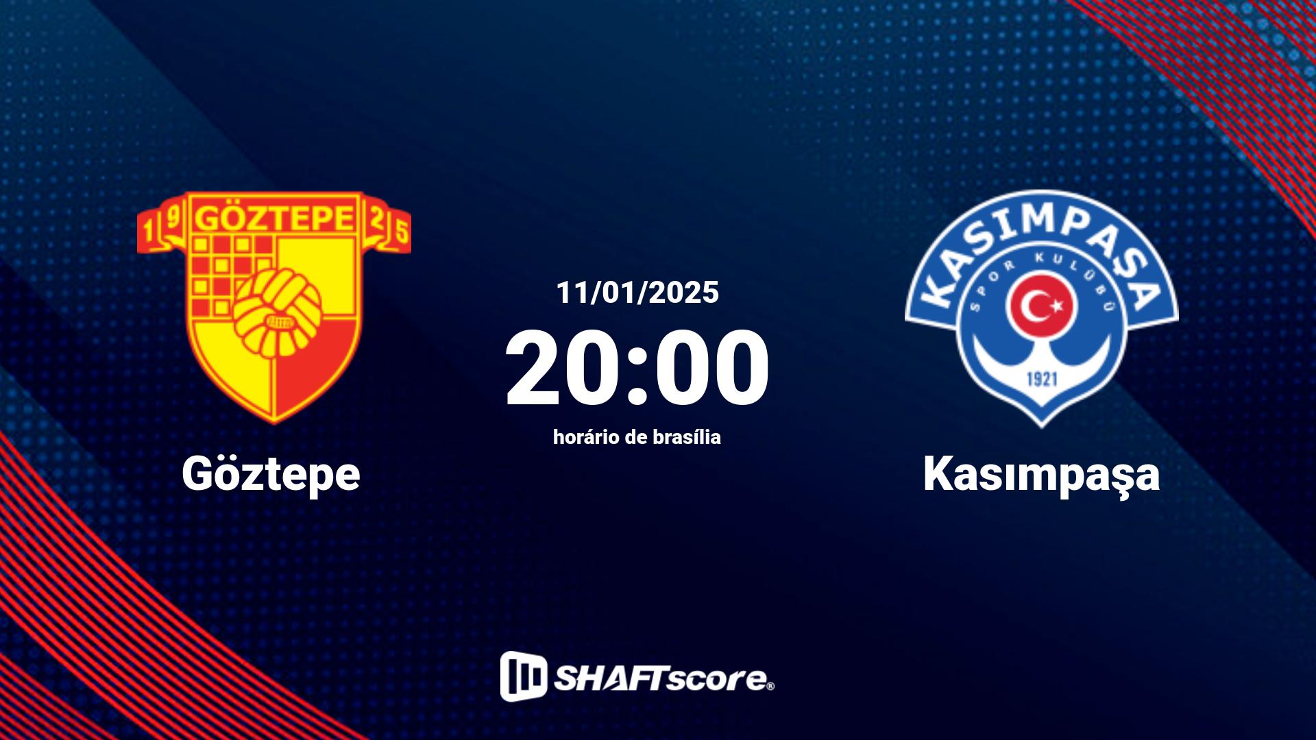 Estatísticas do jogo Göztepe vs Kasımpaşa 11.01 20:00