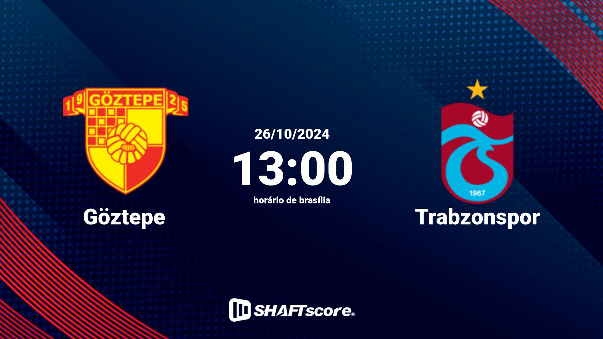 Estatísticas do jogo Göztepe vs Trabzonspor 26.10 13:00