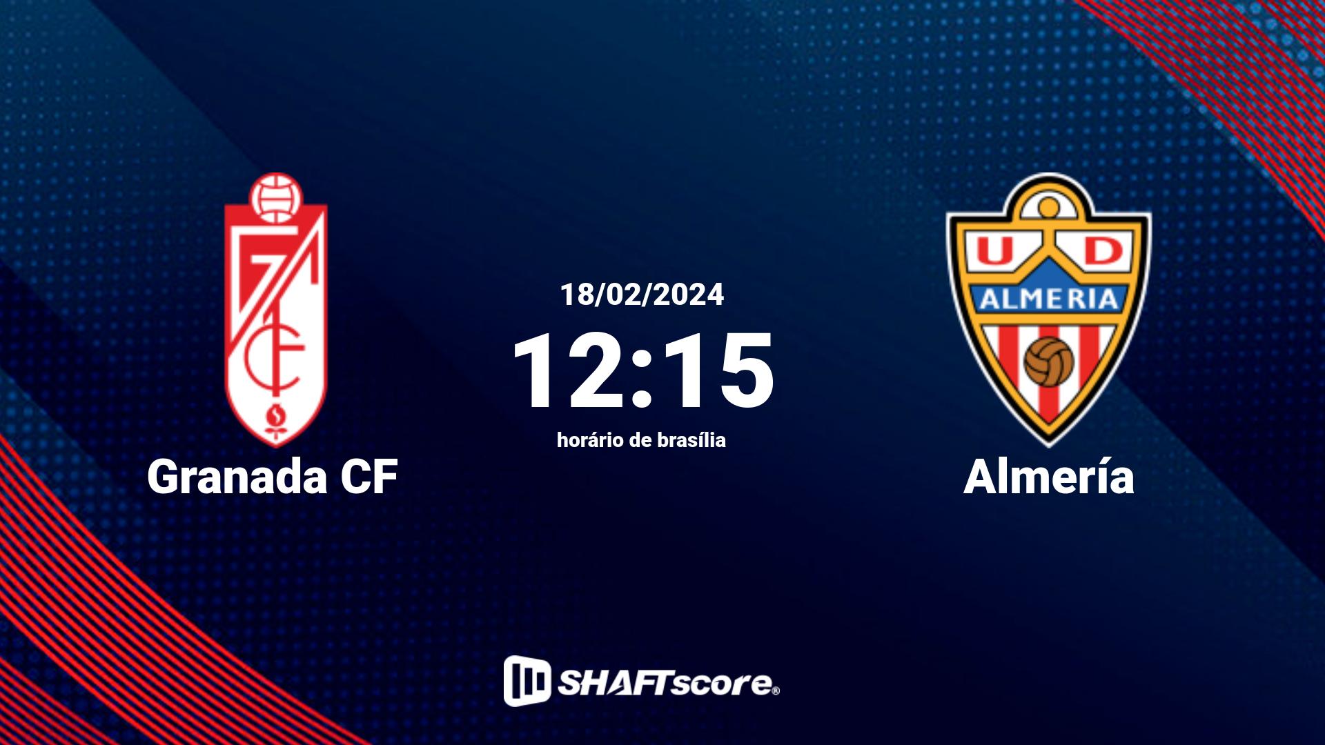 Estatísticas do jogo Granada CF vs Almería 18.02 12:15