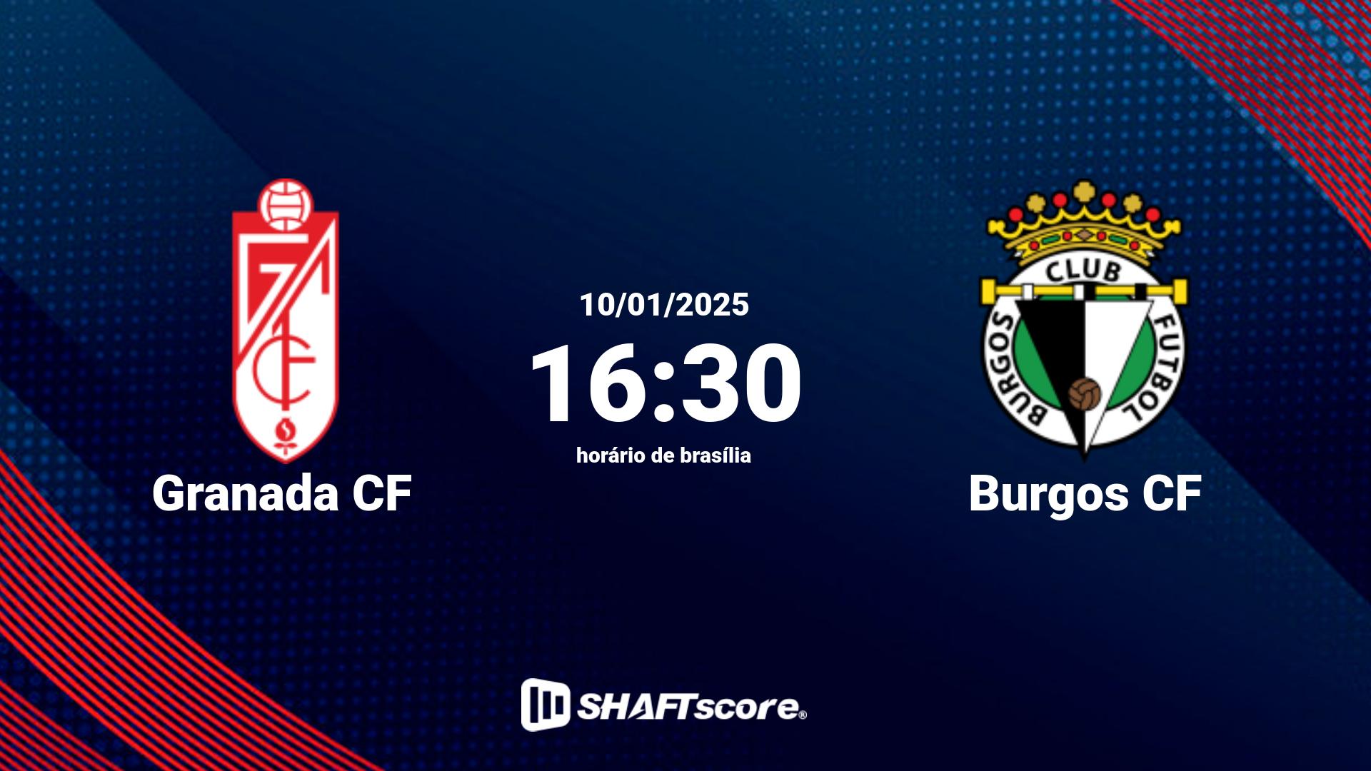 Estatísticas do jogo Granada CF vs Burgos CF 10.01 16:30