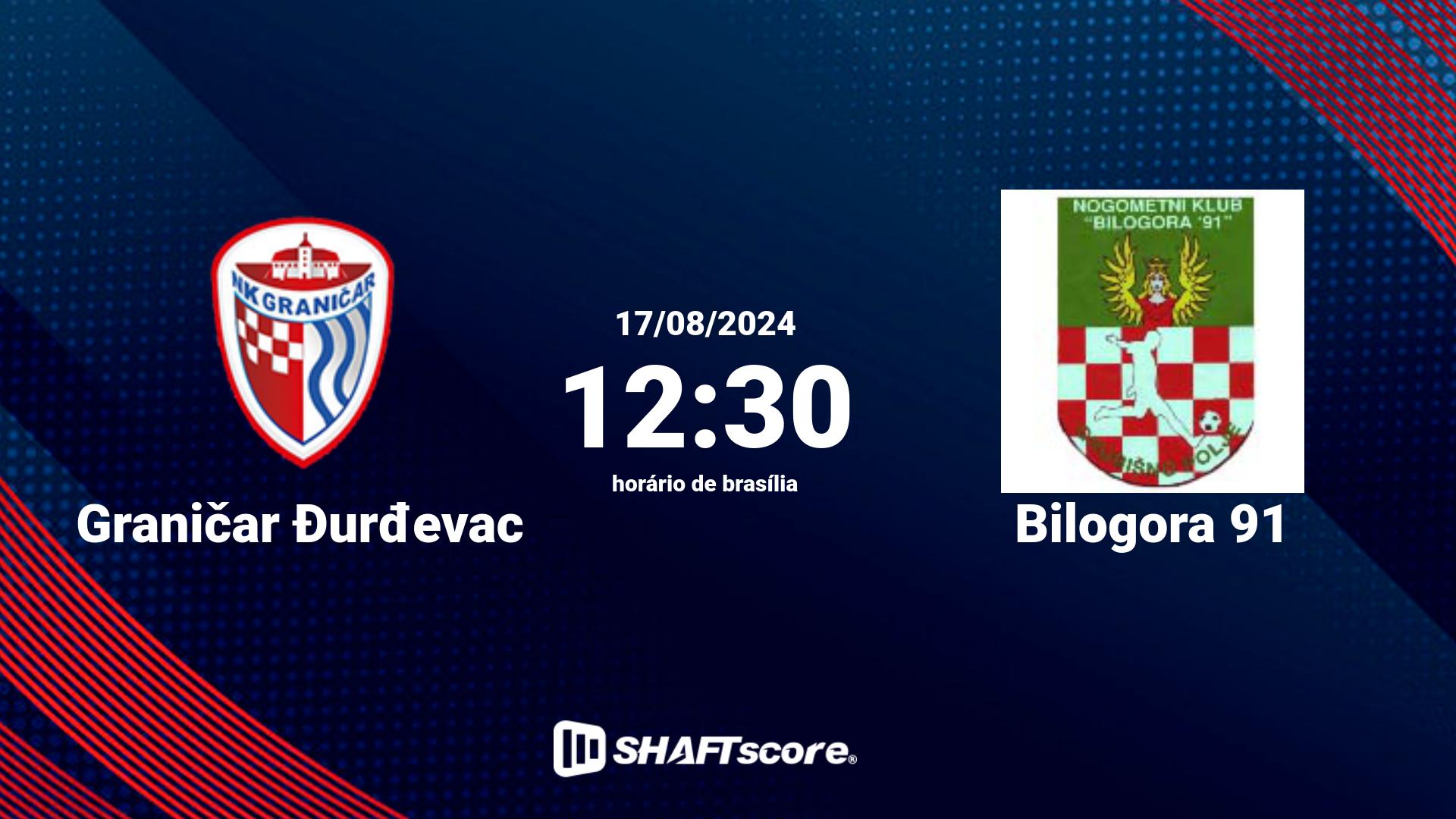 Estatísticas do jogo Graničar Đurđevac vs Bilogora 91 17.08 12:30