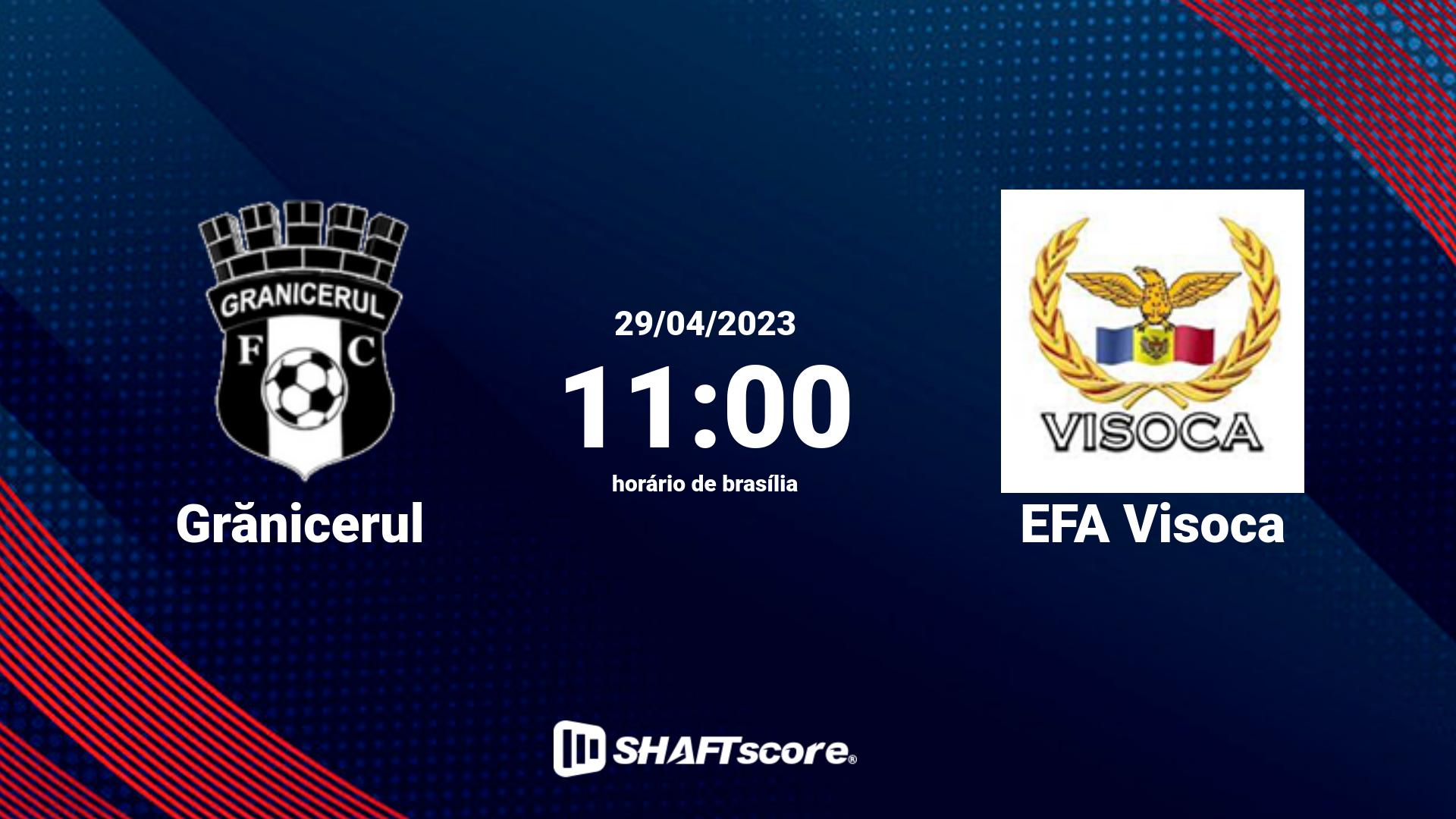 Estatísticas do jogo Grănicerul vs EFA Visoca 29.04 11:00