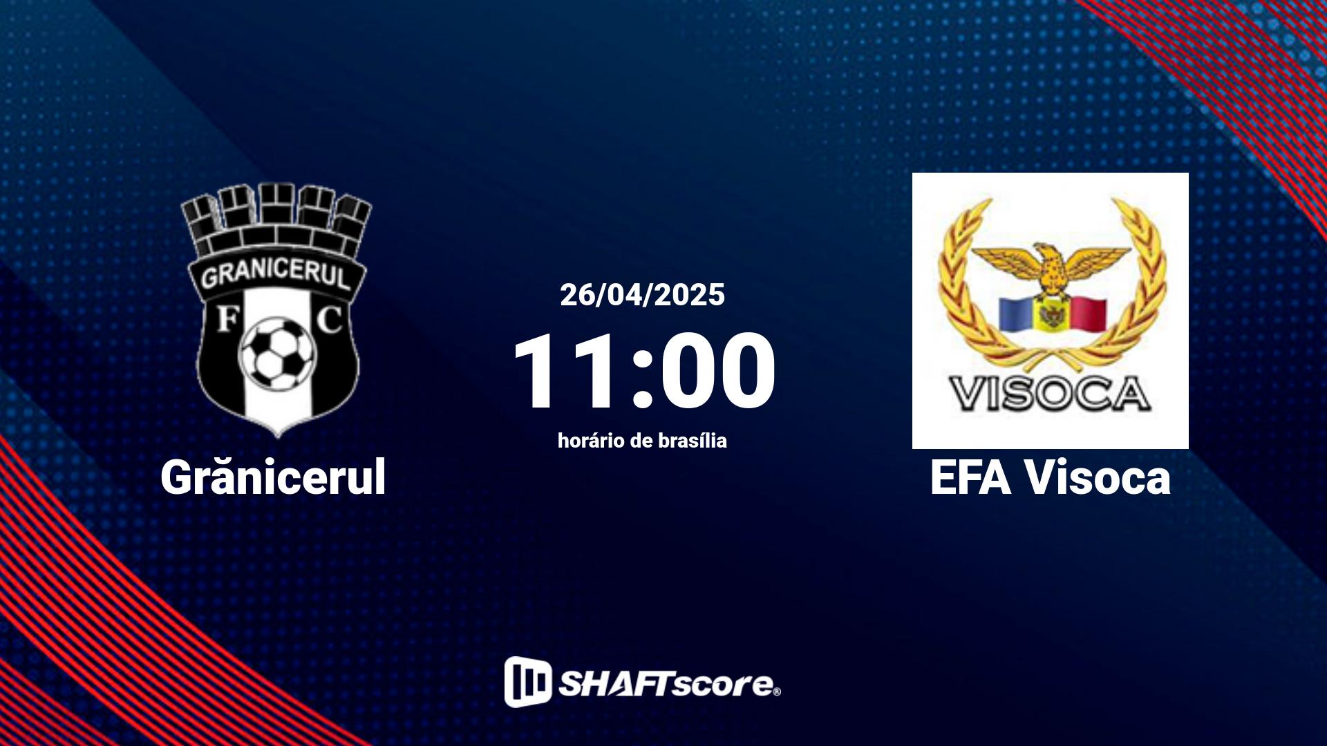 Estatísticas do jogo Grănicerul vs EFA Visoca 26.04 11:00