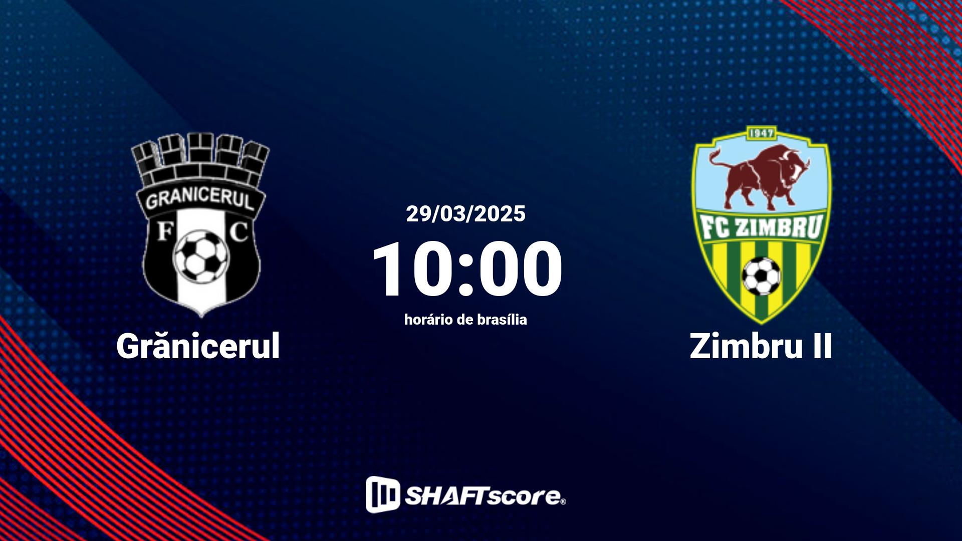 Estatísticas do jogo Grănicerul vs Zimbru II 29.03 10:00