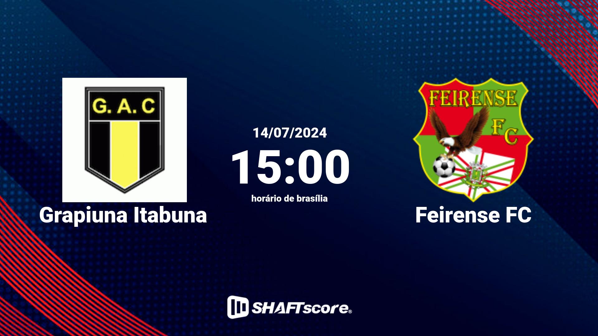 Estatísticas do jogo Grapiuna Itabuna vs Feirense FC 14.07 15:00