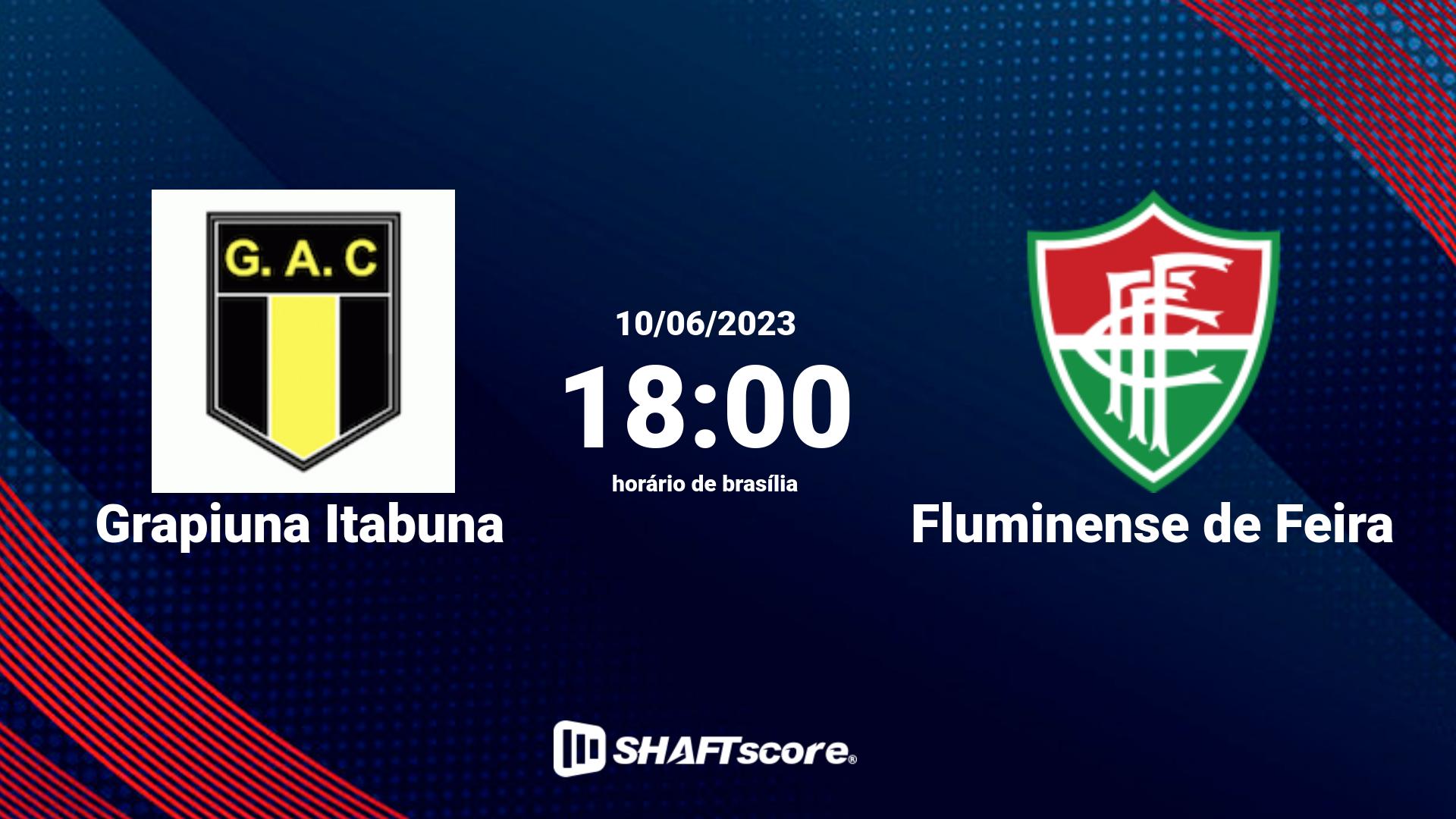 Estatísticas do jogo Grapiuna Itabuna vs Fluminense de Feira 10.06 18:00