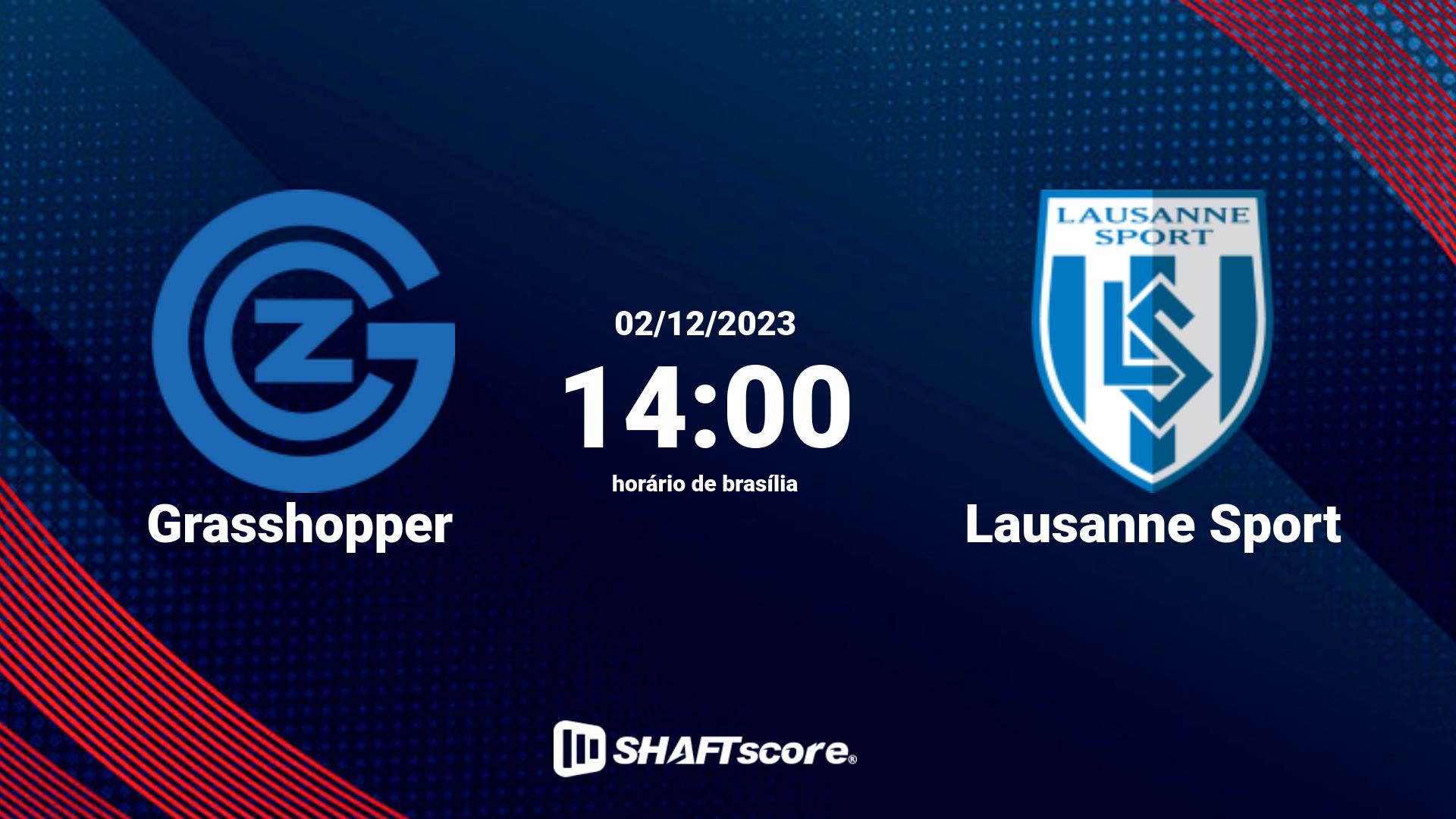 Estatísticas do jogo Grasshopper vs Lausanne Sport 02.12 14:00