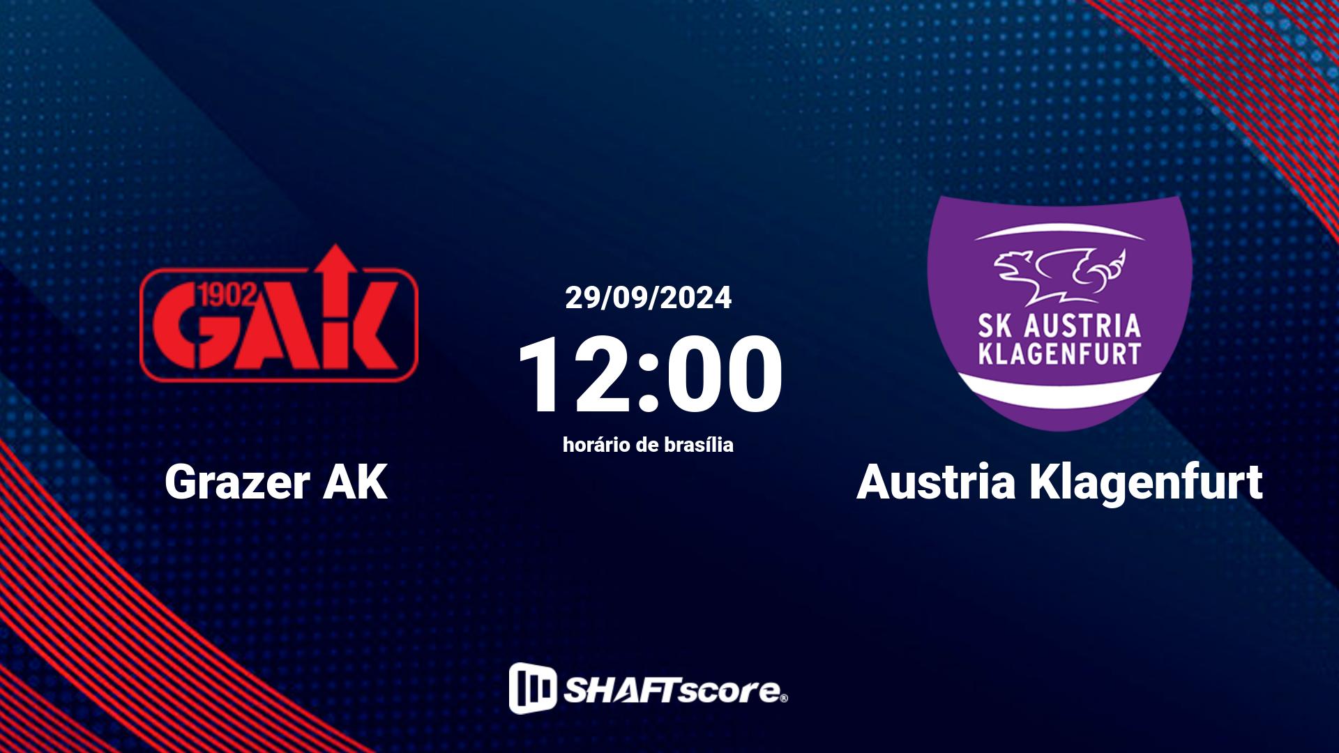 Estatísticas do jogo Grazer AK vs Austria Klagenfurt 29.09 12:00