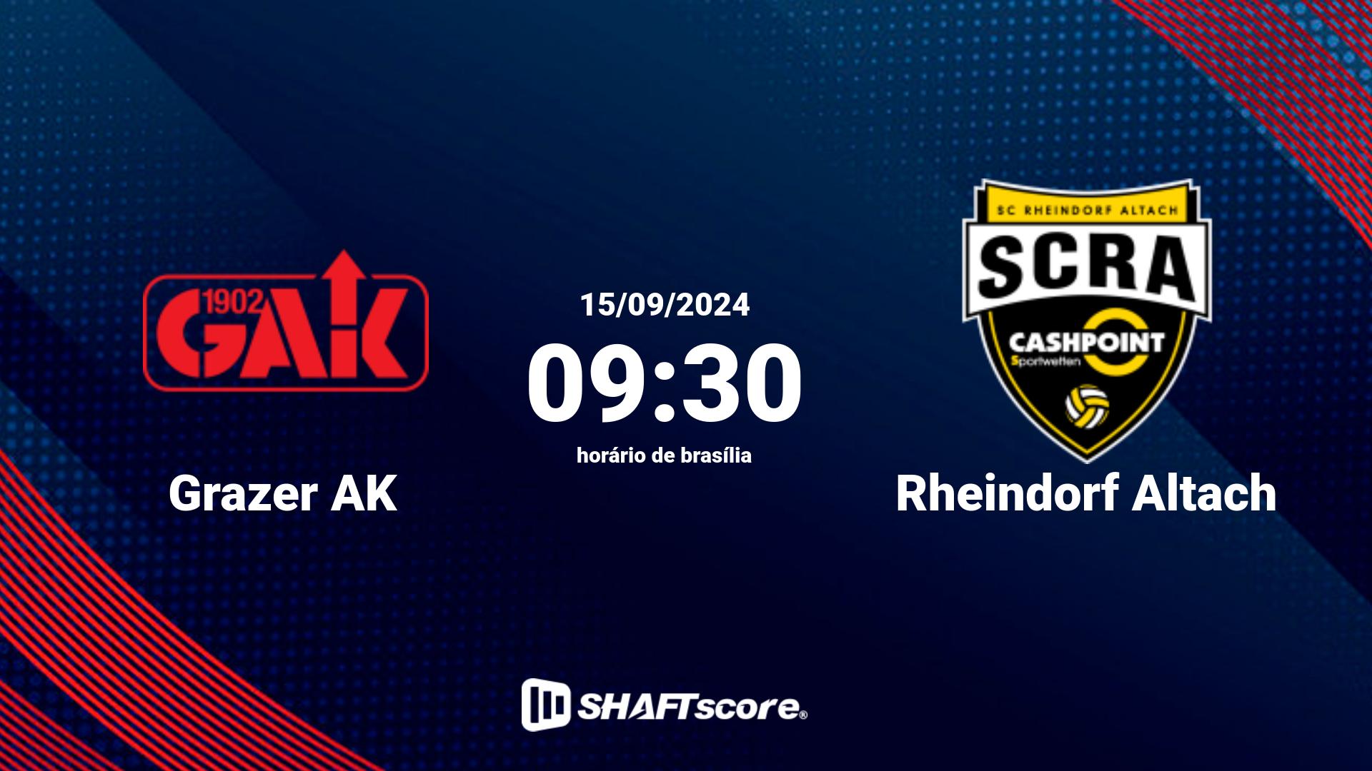 Estatísticas do jogo Grazer AK vs Rheindorf Altach 15.09 09:30