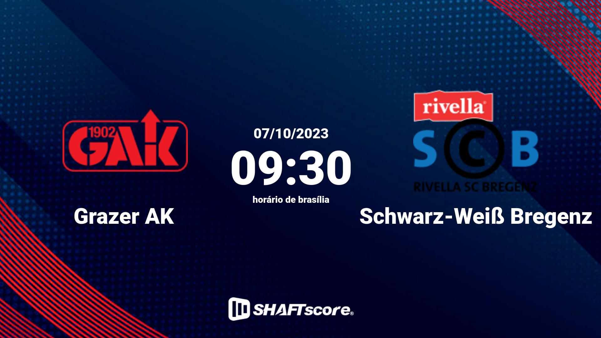 Estatísticas do jogo Grazer AK vs Schwarz-Weiß Bregenz 07.10 09:30