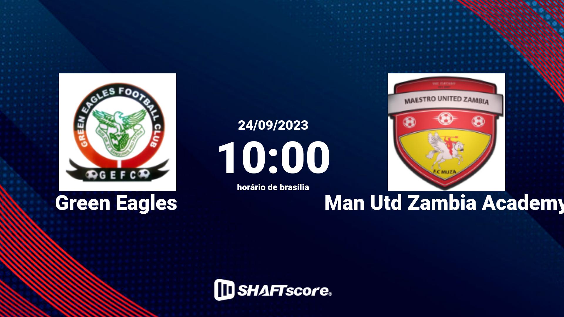 Estatísticas do jogo Green Eagles vs Man Utd Zambia Academy 24.09 10:00