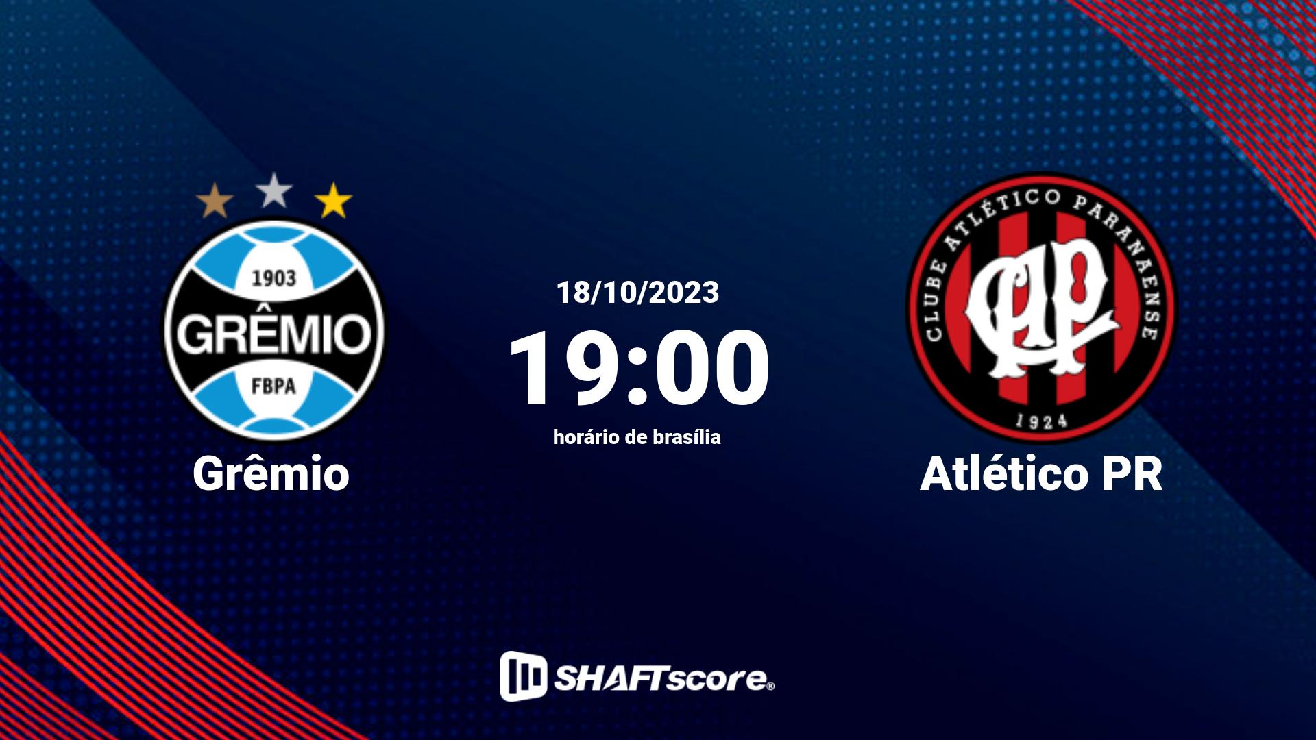 Estatísticas do jogo Grêmio vs Atlético PR 18.10 19:00