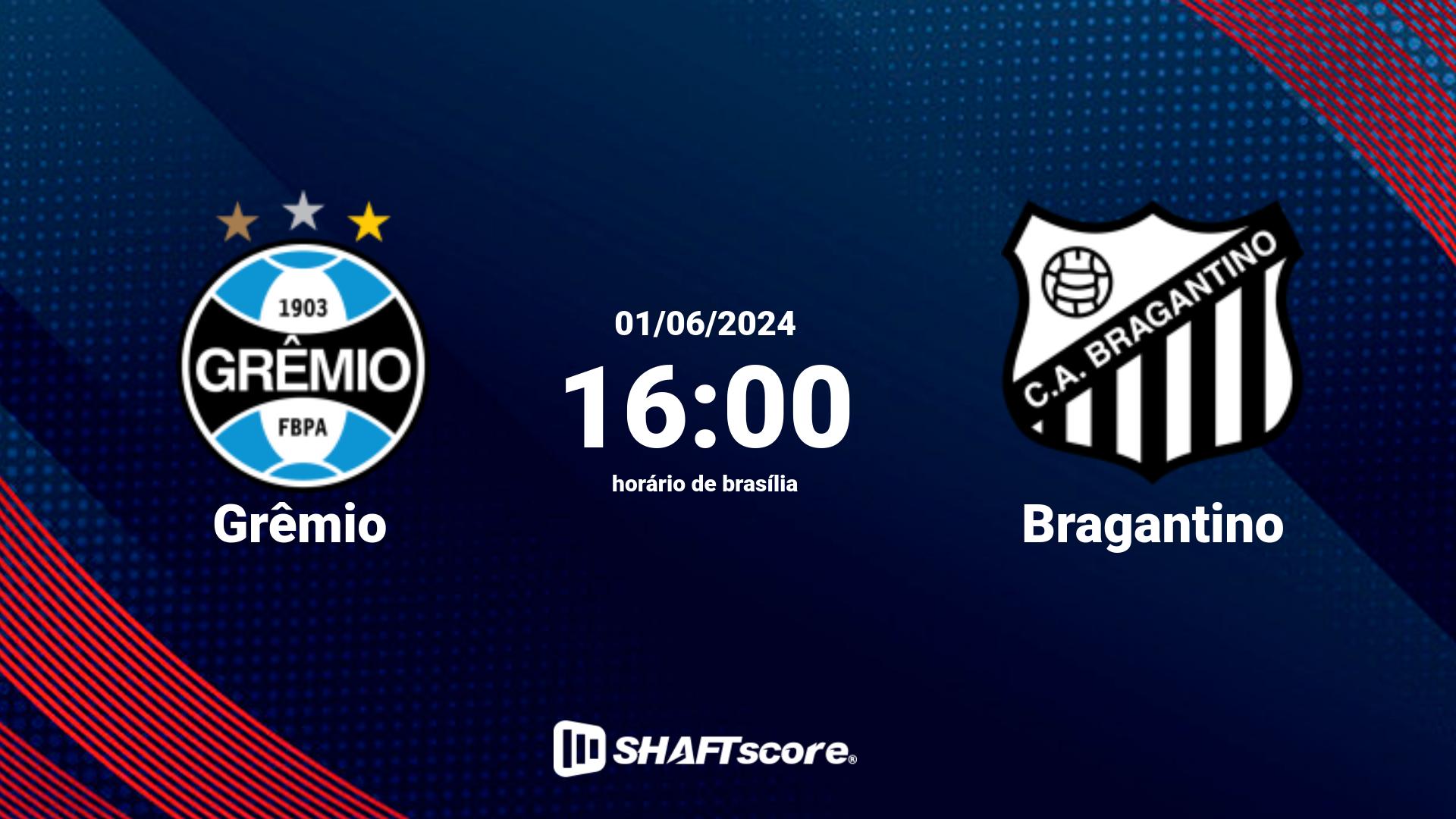 Estatísticas do jogo Grêmio vs Bragantino 01.06 16:00