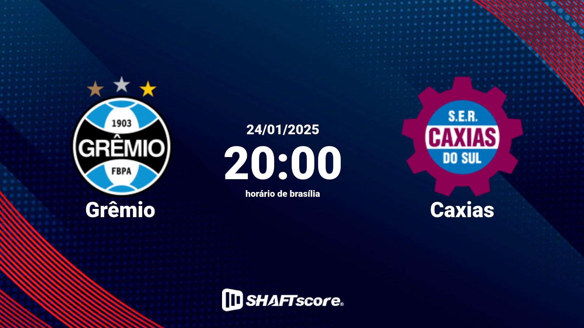 Estatísticas do jogo Grêmio vs Caxias 24.01 20:00