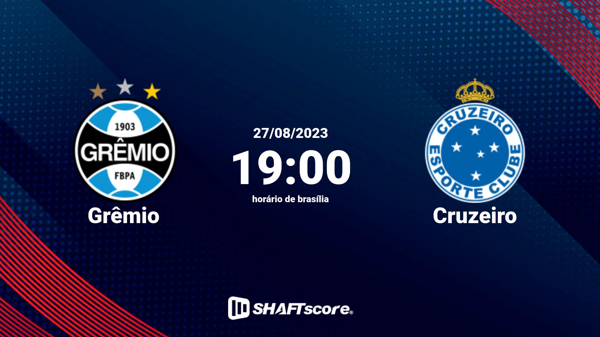 Estatísticas do jogo Grêmio vs Cruzeiro 27.08 19:00