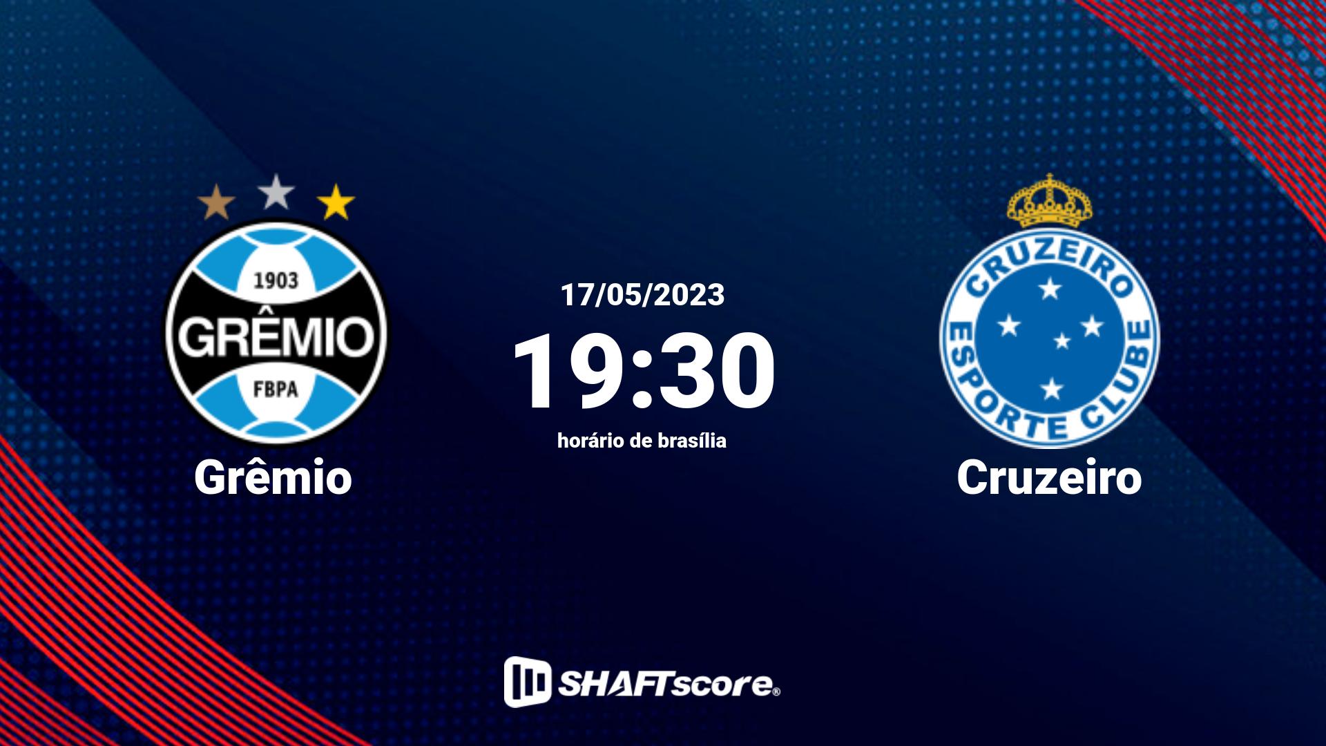 Estatísticas do jogo Grêmio vs Cruzeiro 17.05 19:30