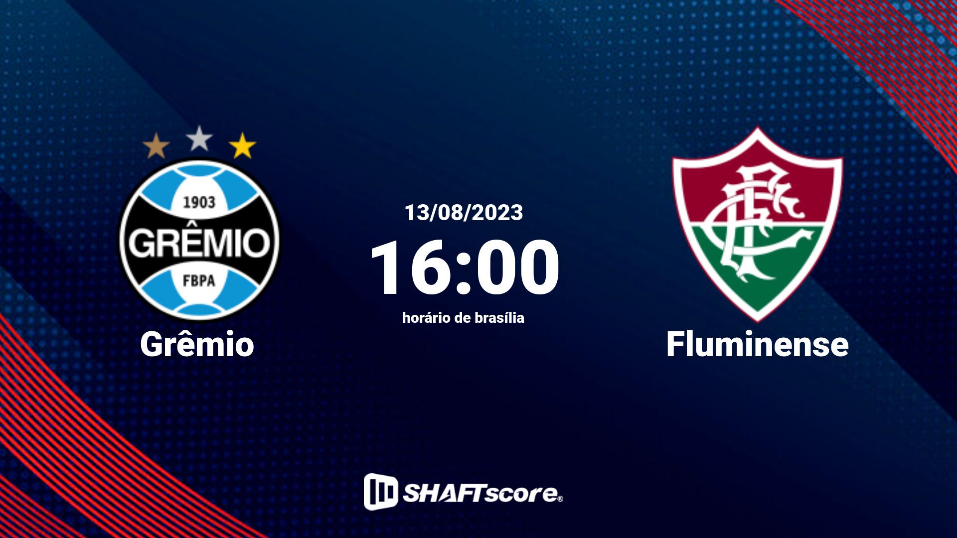Estatísticas do jogo Grêmio vs Fluminense 13.08 16:00