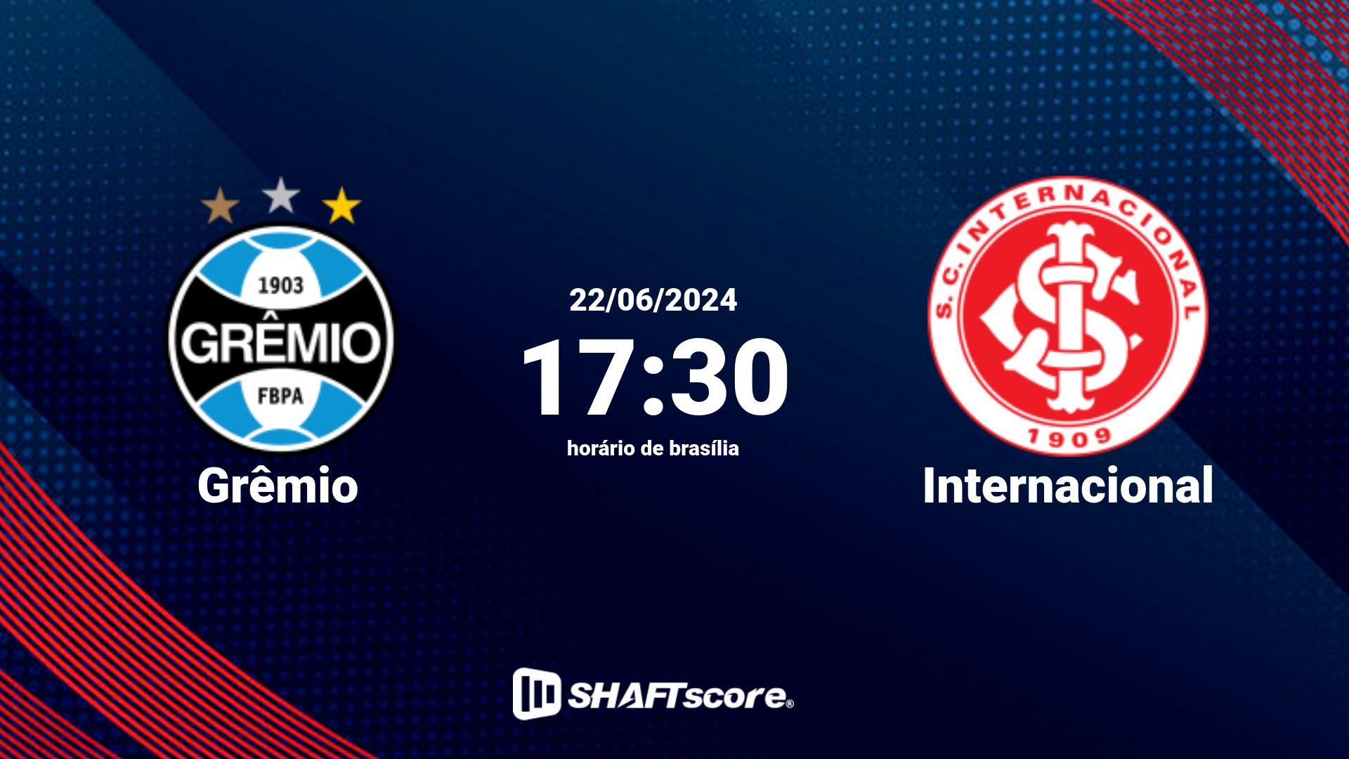 Estatísticas do jogo Grêmio vs Internacional 22.06 17:30