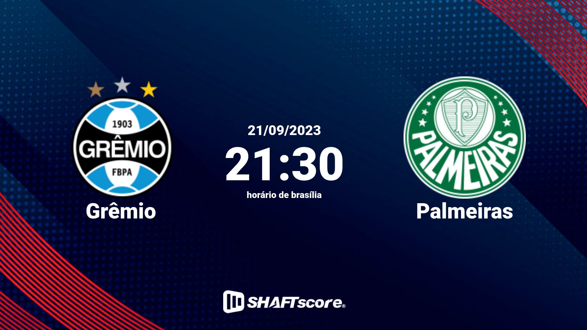 Estatísticas do jogo Grêmio vs Palmeiras 21.09 21:30