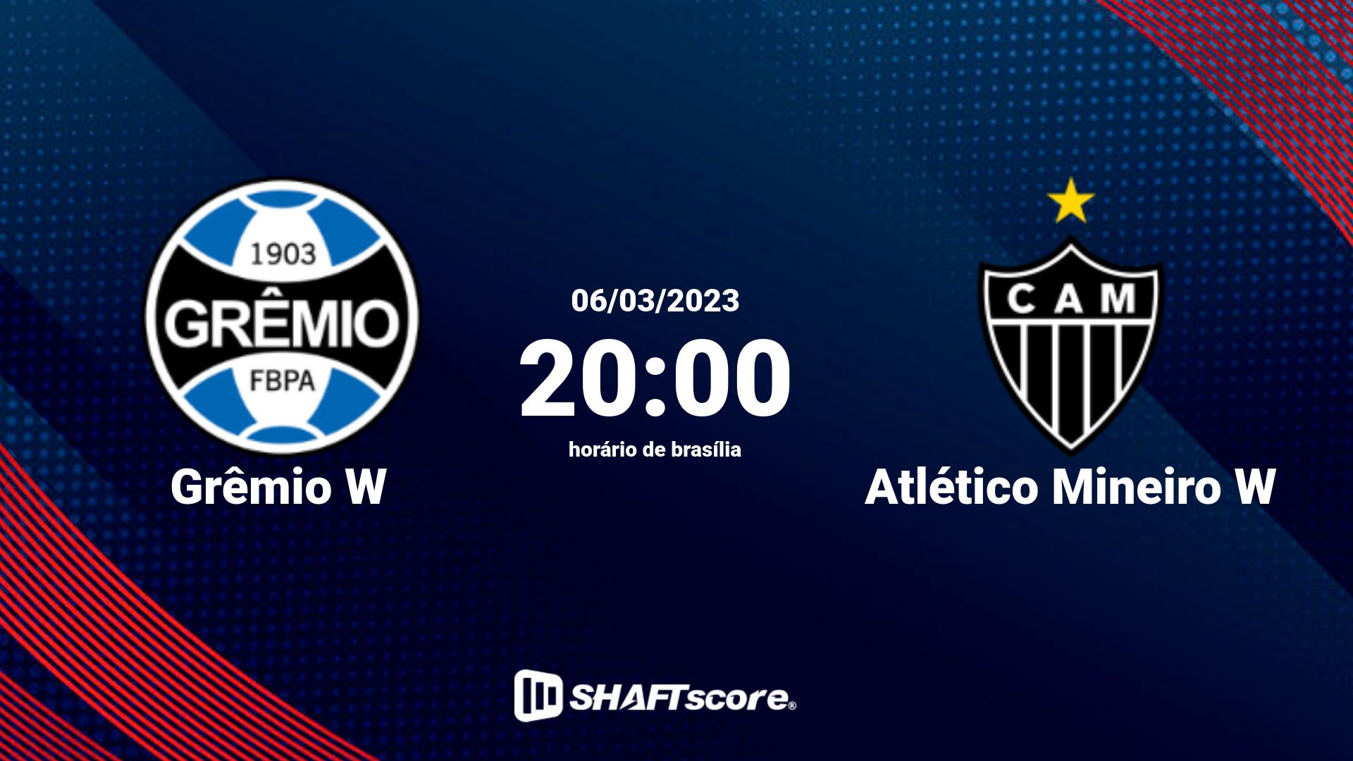 Estatísticas do jogo Grêmio W vs Atlético Mineiro W 06.03 20:00