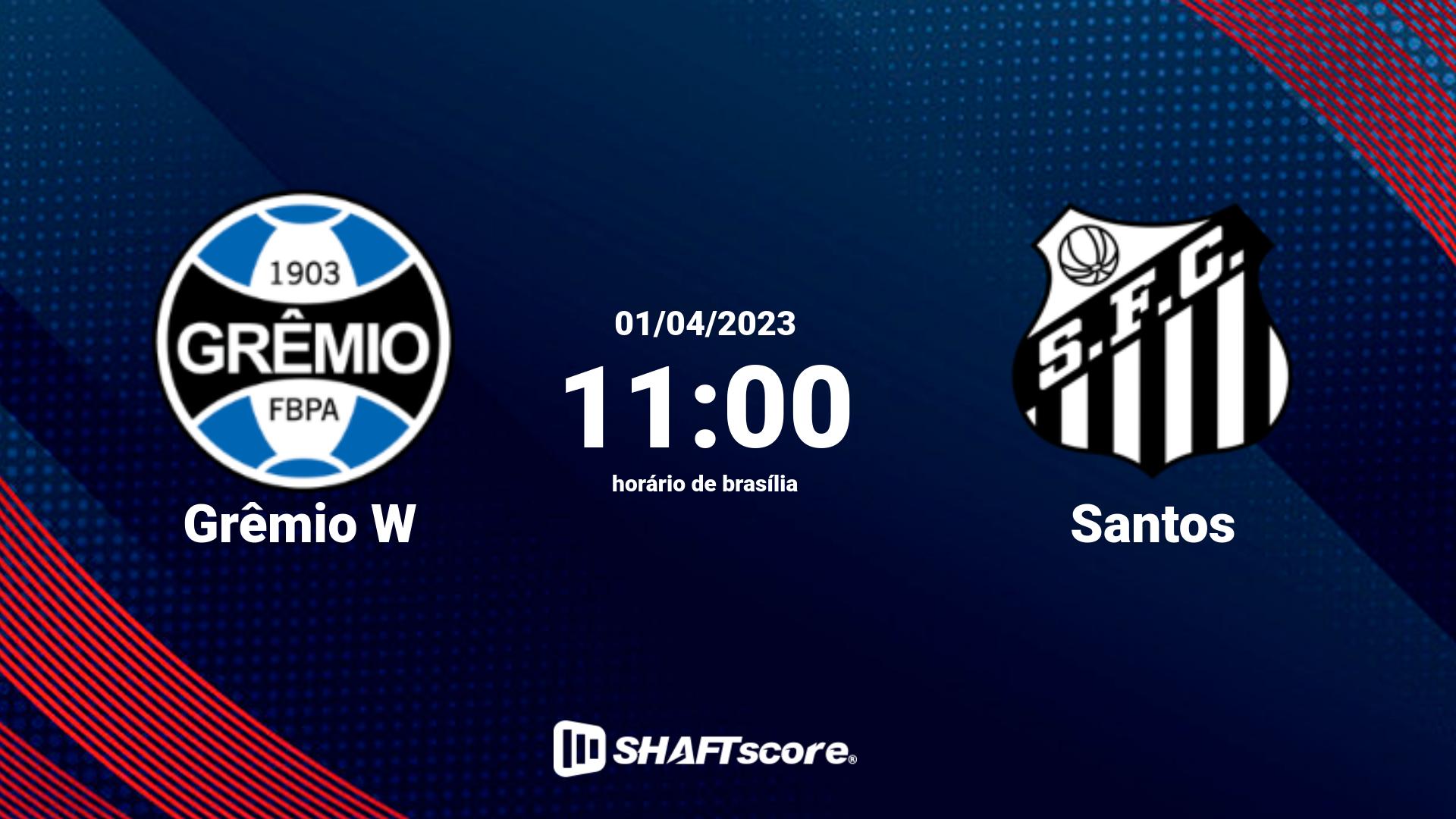 Estatísticas do jogo Grêmio W vs Santos 01.04 11:00