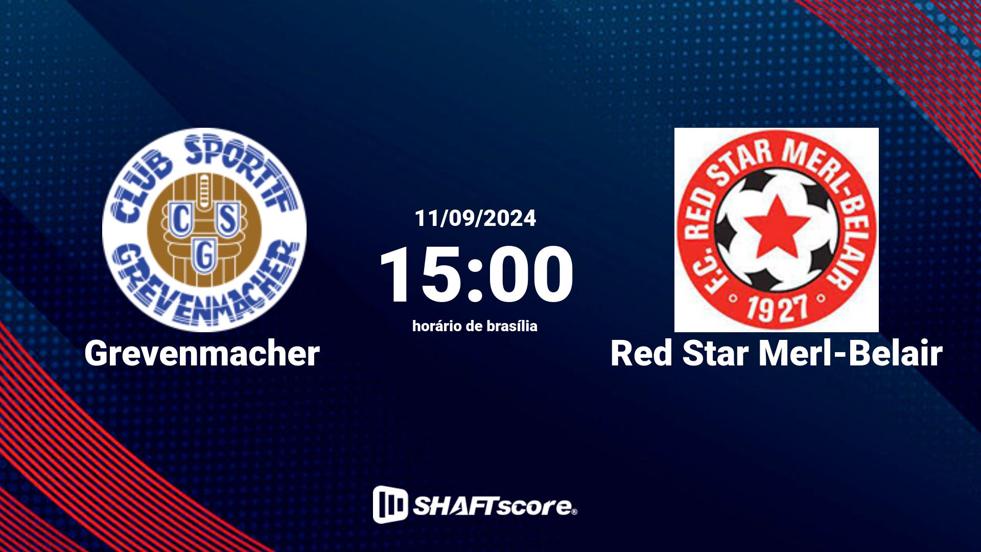 Estatísticas do jogo Grevenmacher vs Red Star Merl-Belair 11.09 15:00