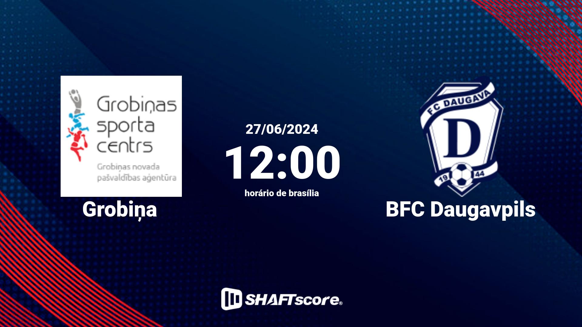 Estatísticas do jogo Grobiņa vs BFC Daugavpils 27.06 12:00