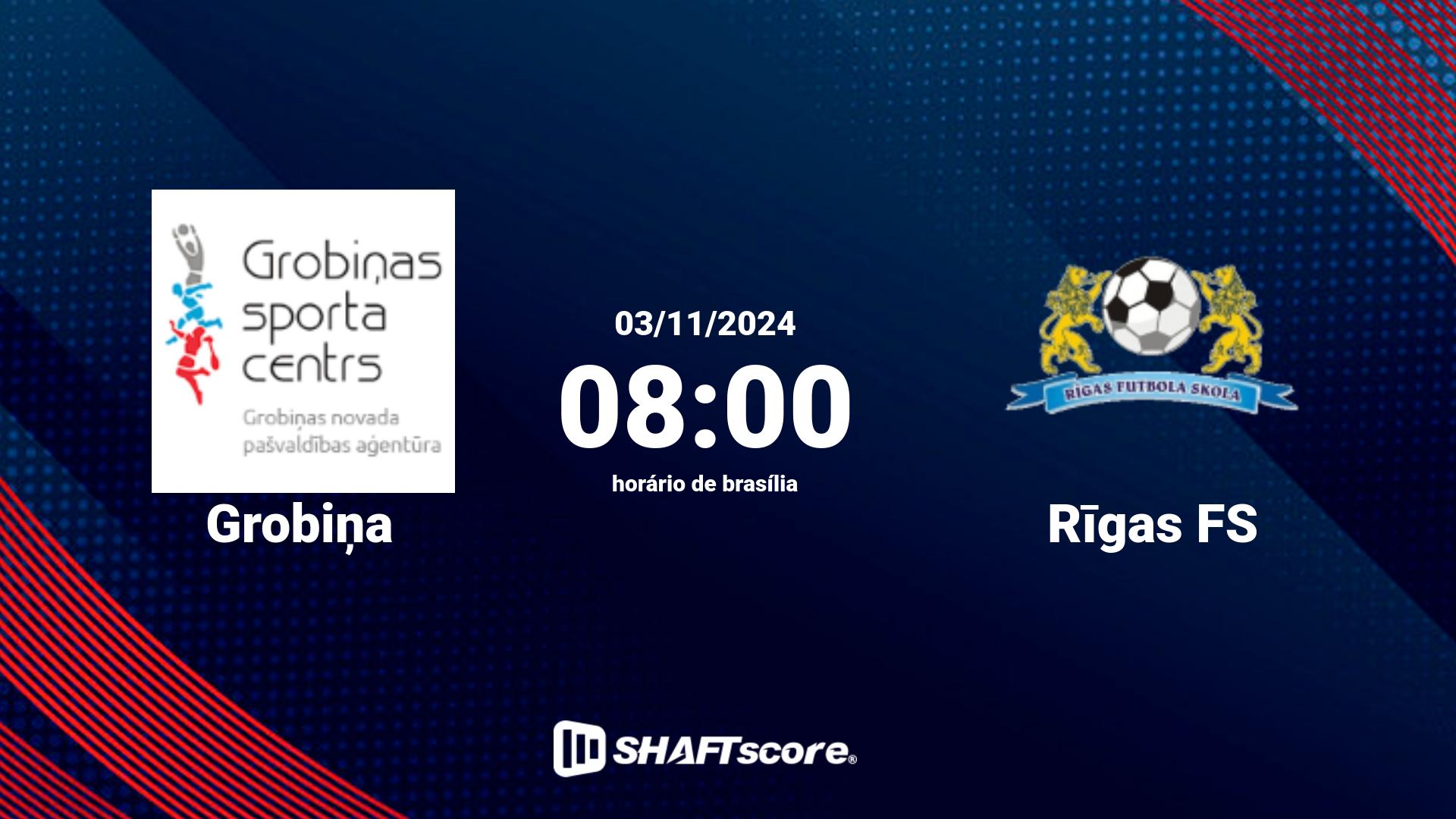 Estatísticas do jogo Grobiņa vs Rīgas FS 03.11 08:00