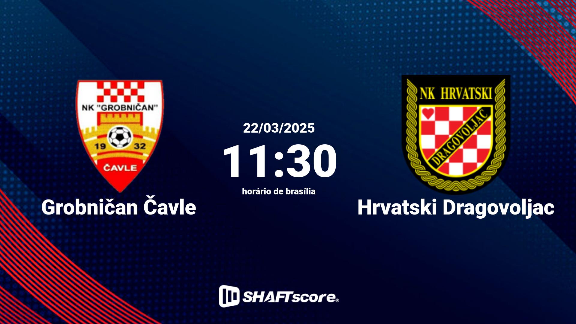 Estatísticas do jogo Grobničan Čavle vs Hrvatski Dragovoljac 22.03 11:30