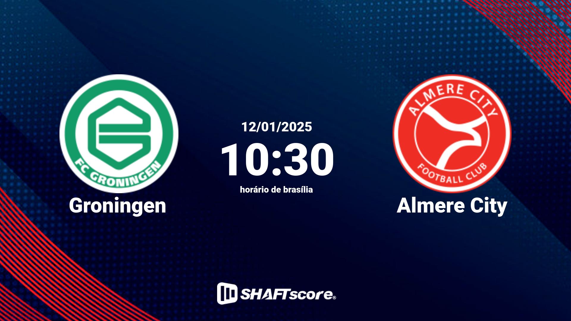 Estatísticas do jogo Groningen vs Almere City 12.01 10:30