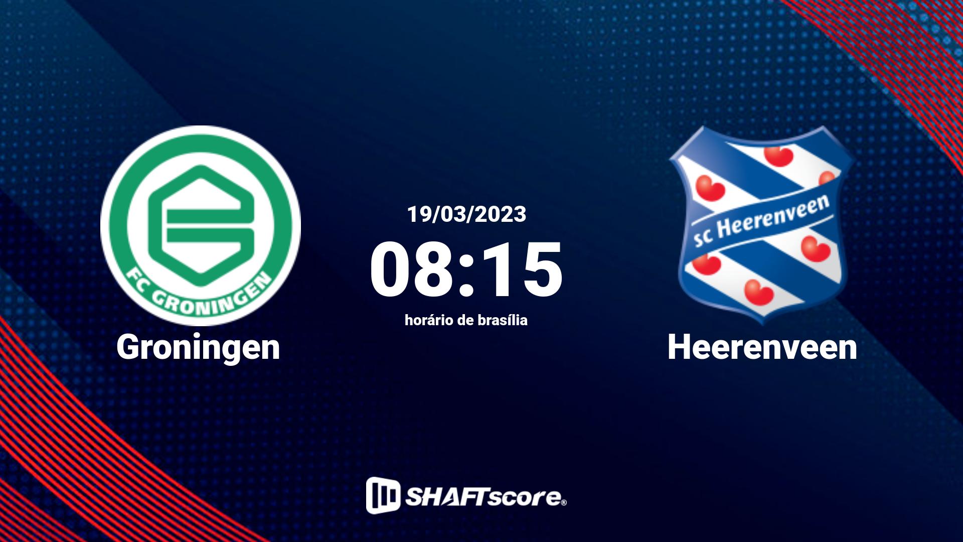 Estatísticas do jogo Groningen vs Heerenveen 19.03 08:15