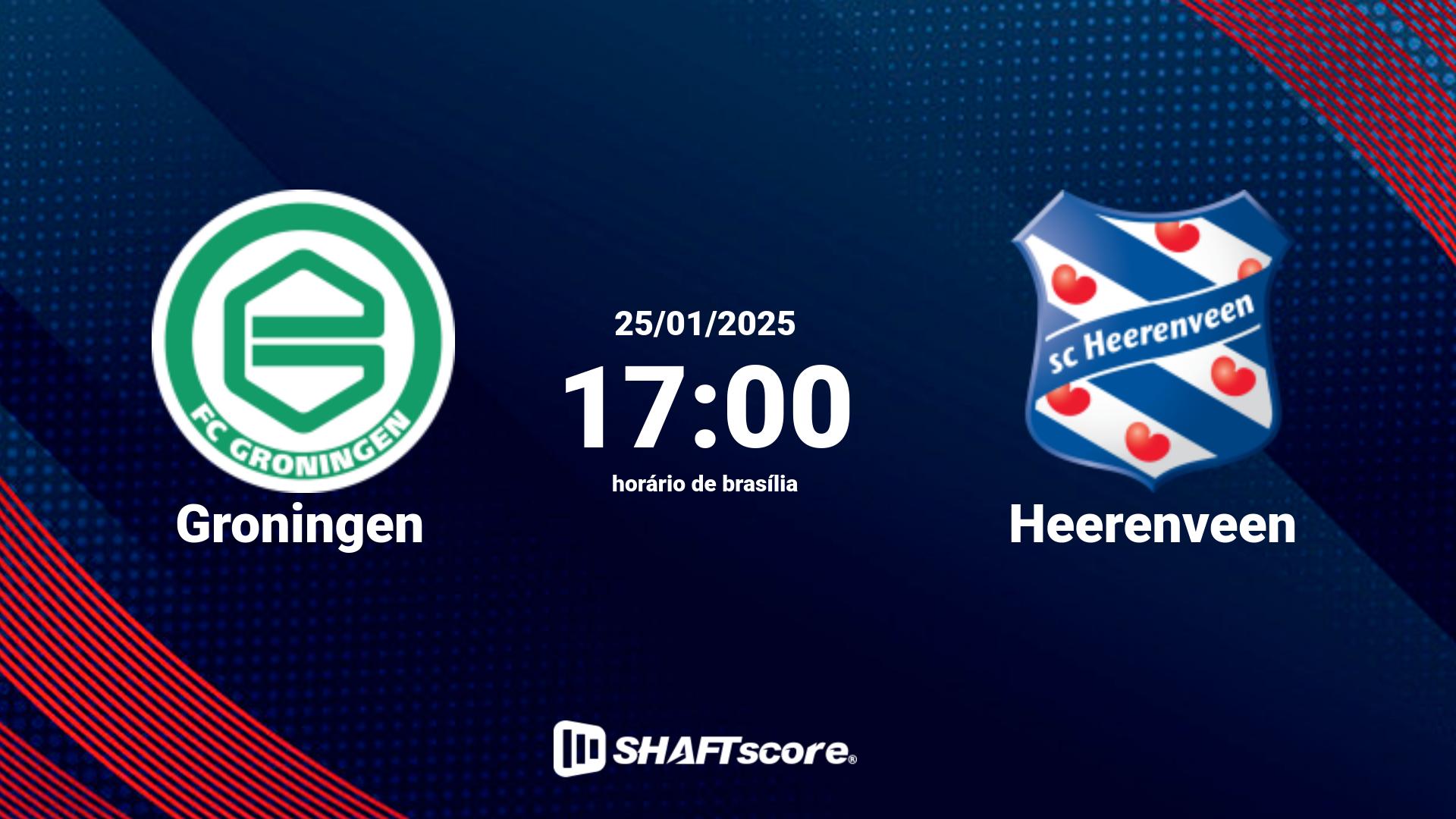 Estatísticas do jogo Groningen vs Heerenveen 25.01 17:00