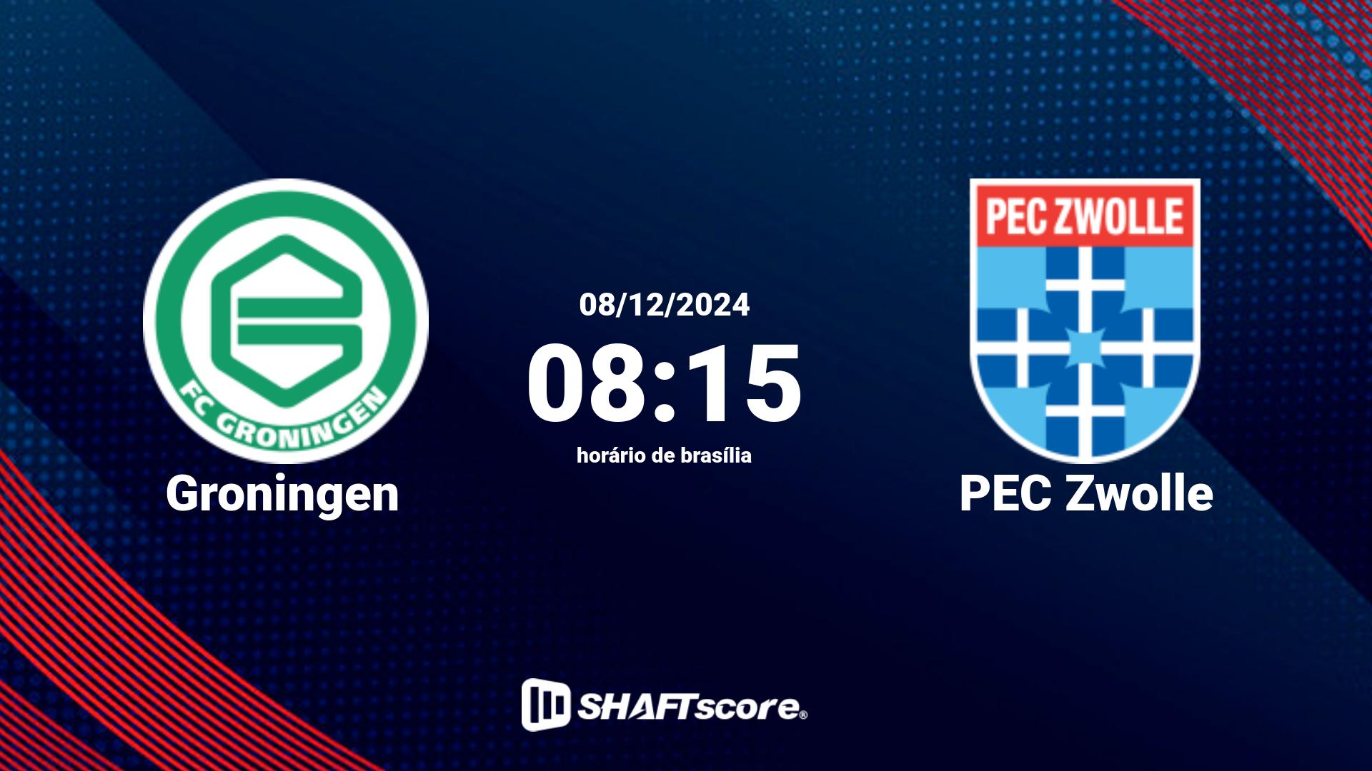 Estatísticas do jogo Groningen vs PEC Zwolle 08.12 08:15