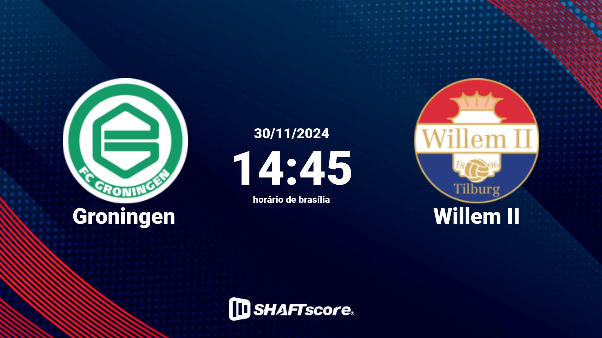 Estatísticas do jogo Groningen vs Willem II 30.11 14:45