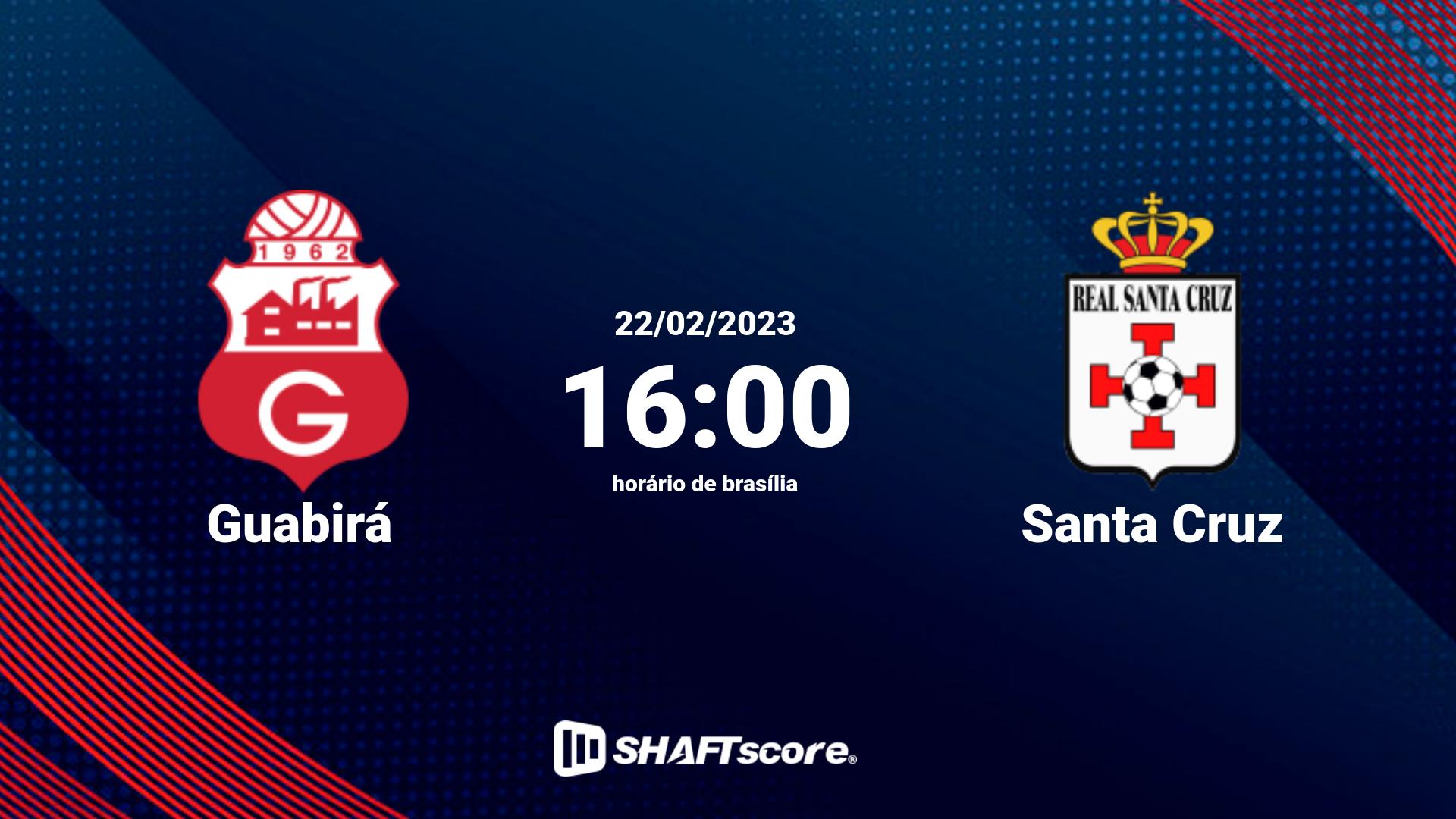 Estatísticas do jogo Guabirá vs Santa Cruz 22.02 16:00