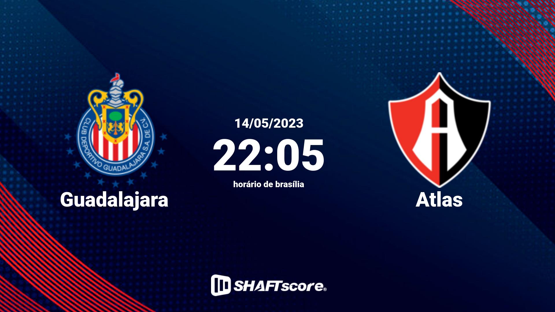 Estatísticas do jogo Guadalajara vs Atlas 14.05 22:05