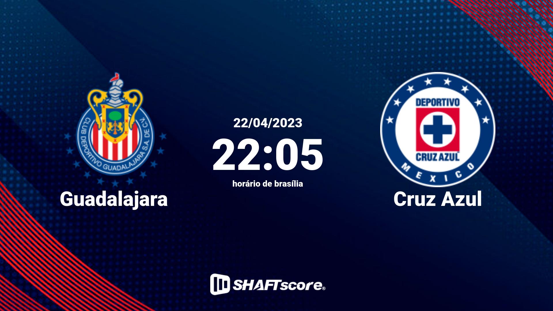 Estatísticas do jogo Guadalajara vs Cruz Azul 22.04 22:05