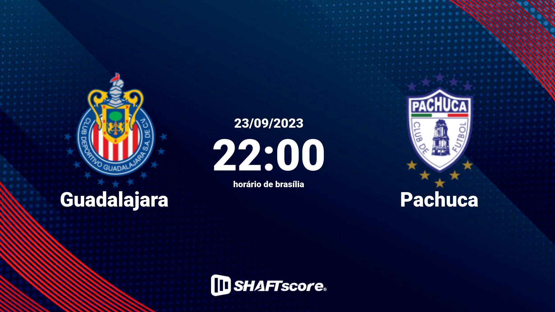 Estatísticas do jogo Guadalajara vs Pachuca 23.09 22:00