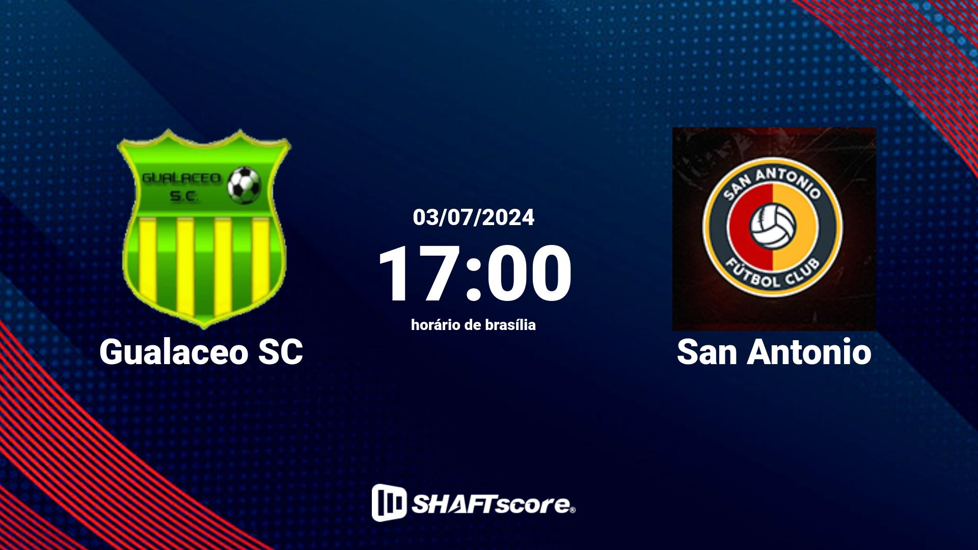 Estatísticas do jogo Gualaceo SC vs San Antonio 03.07 17:00