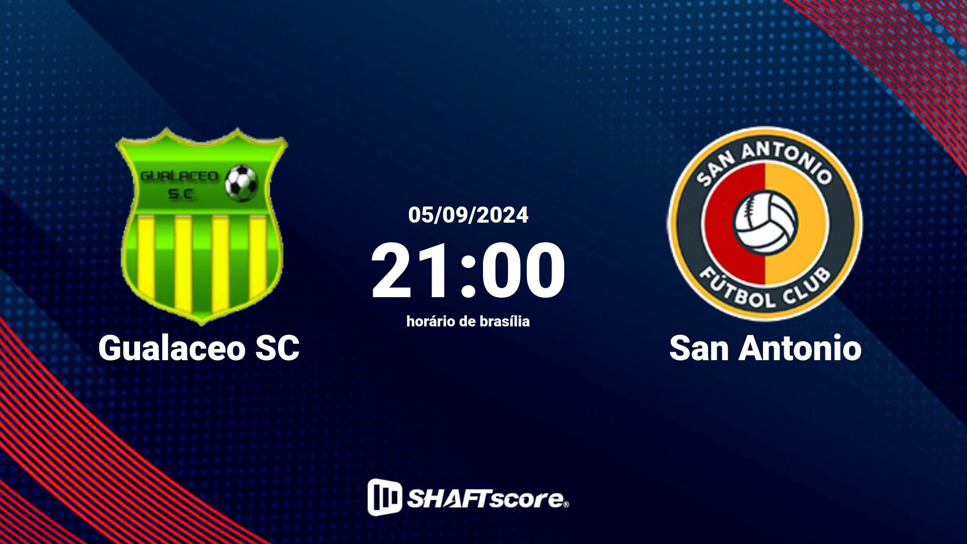 Estatísticas do jogo Gualaceo SC vs San Antonio 05.09 21:00