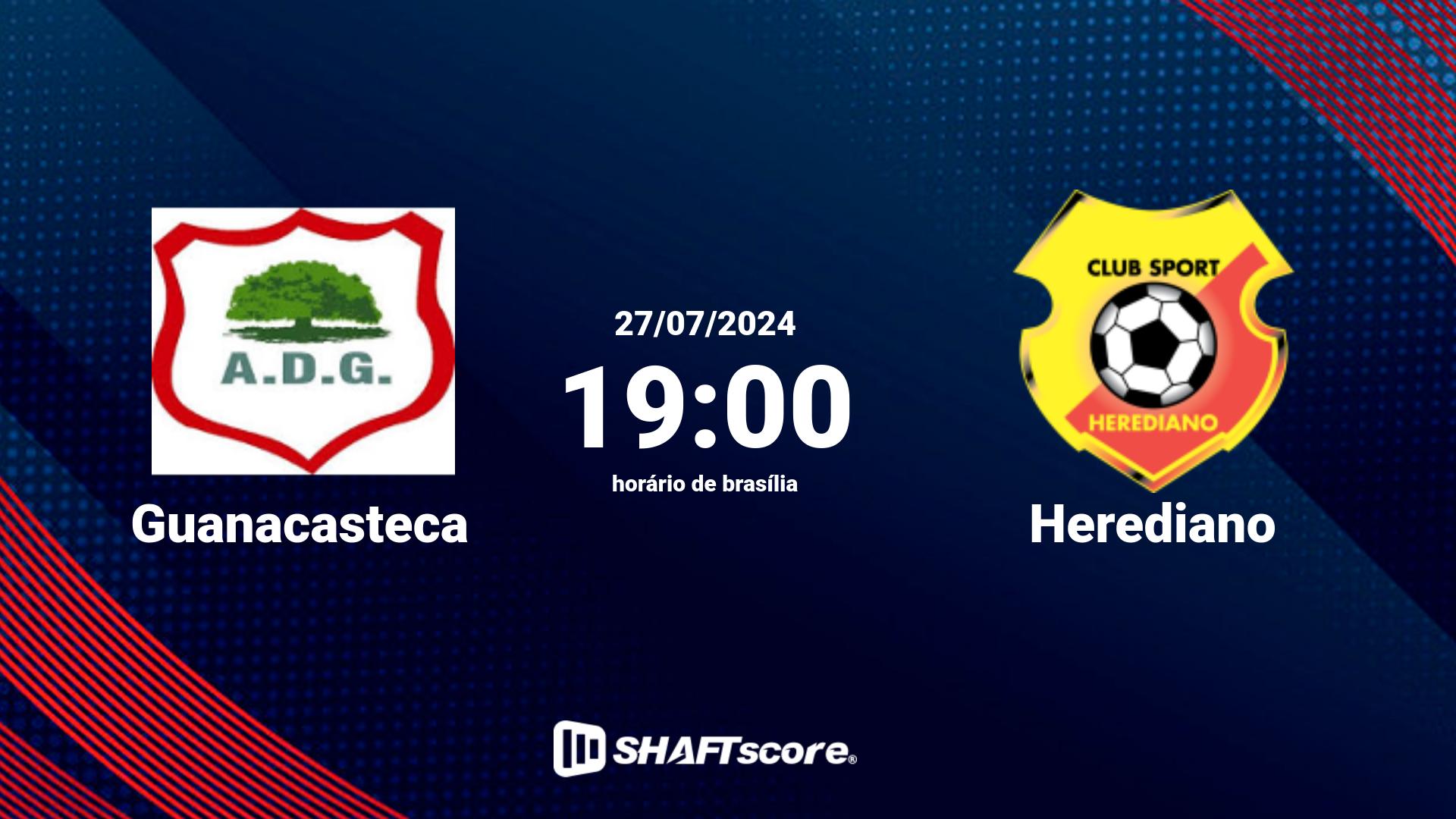 Estatísticas do jogo Guanacasteca vs Herediano 27.07 19:00