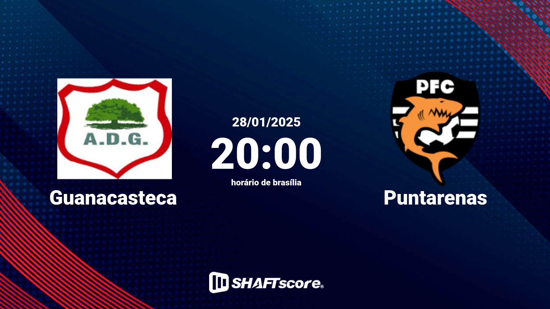 Estatísticas do jogo Guanacasteca vs Puntarenas 28.01 20:00