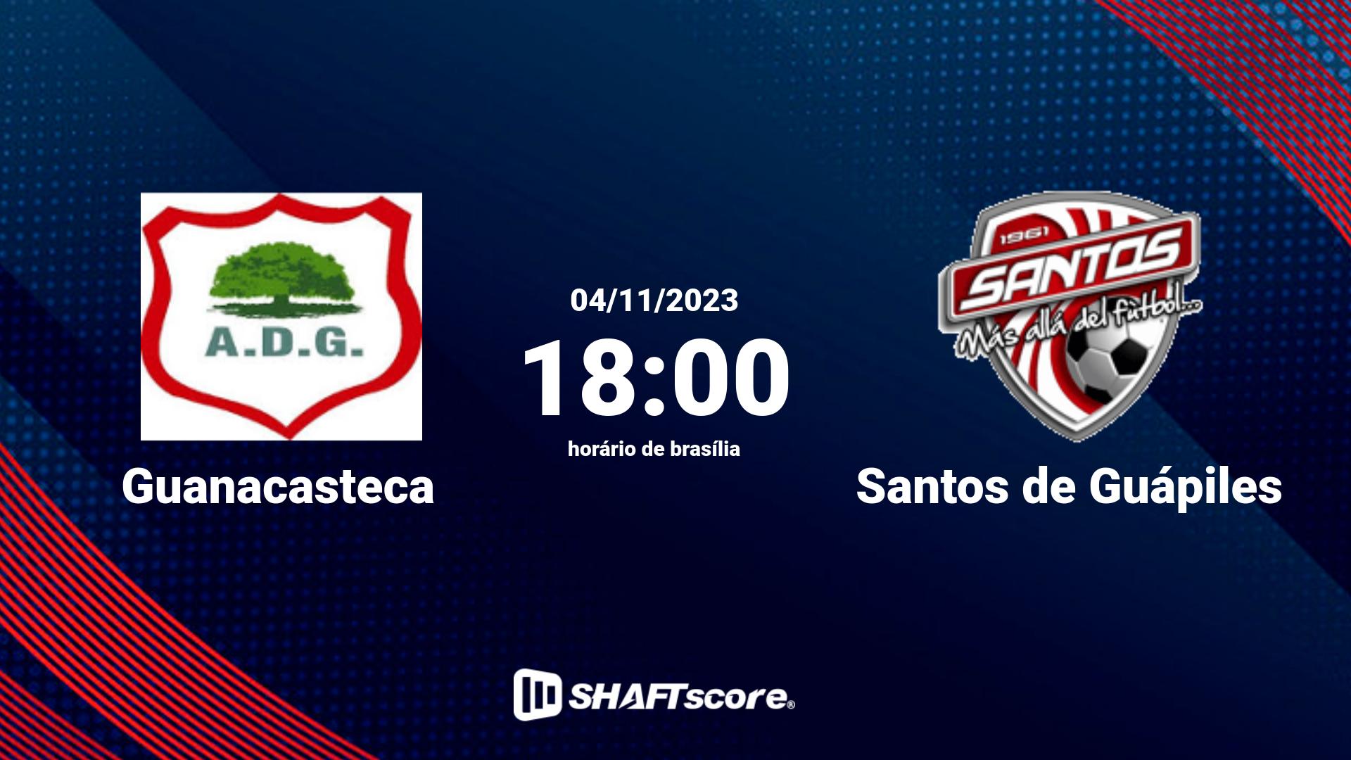 Estatísticas do jogo Guanacasteca vs Santos de Guápiles 04.11 18:00